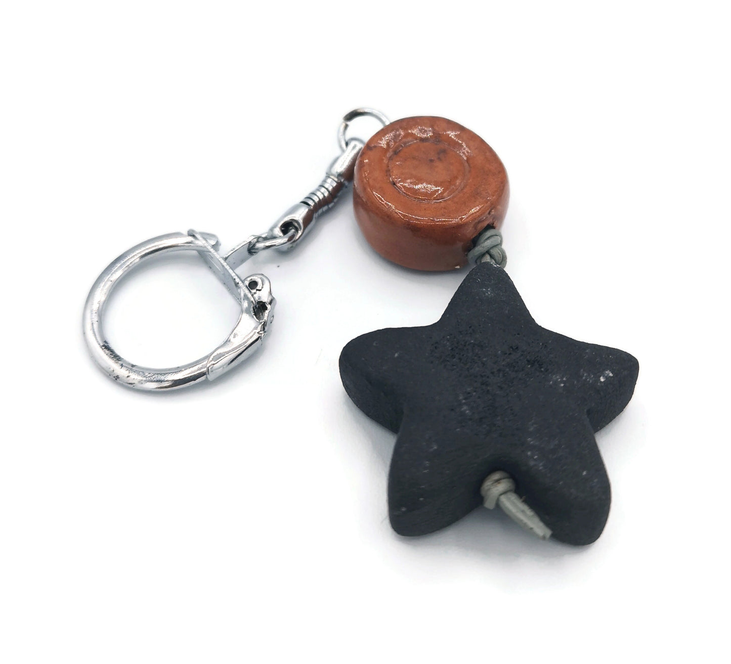 STAR KEY CHAIN, Cool Keychain For Men, Unique Keychain For Teacher, Handmade Keyring, Secret Santa Gifts, Beaded Keychain Accessories - Ceramica Ana Rafael