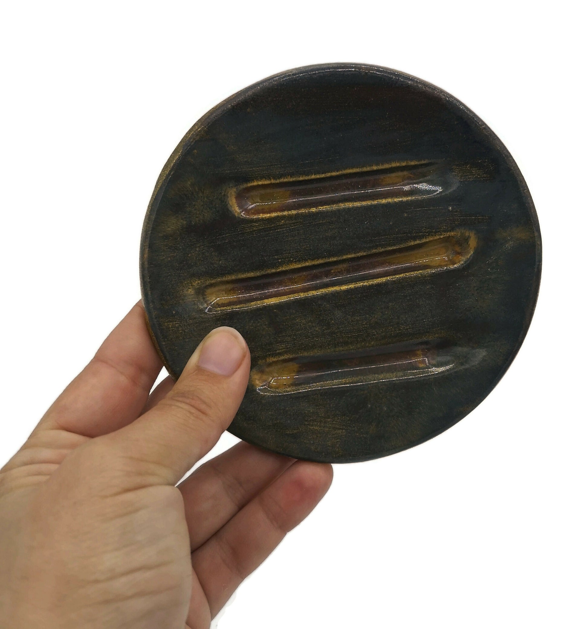 DISH SOAP DISPENSER With Drain, Ceramic Soap Dish Tray, Bathroom Accessories For Soap Bar Soap Saver - Ceramica Ana Rafael