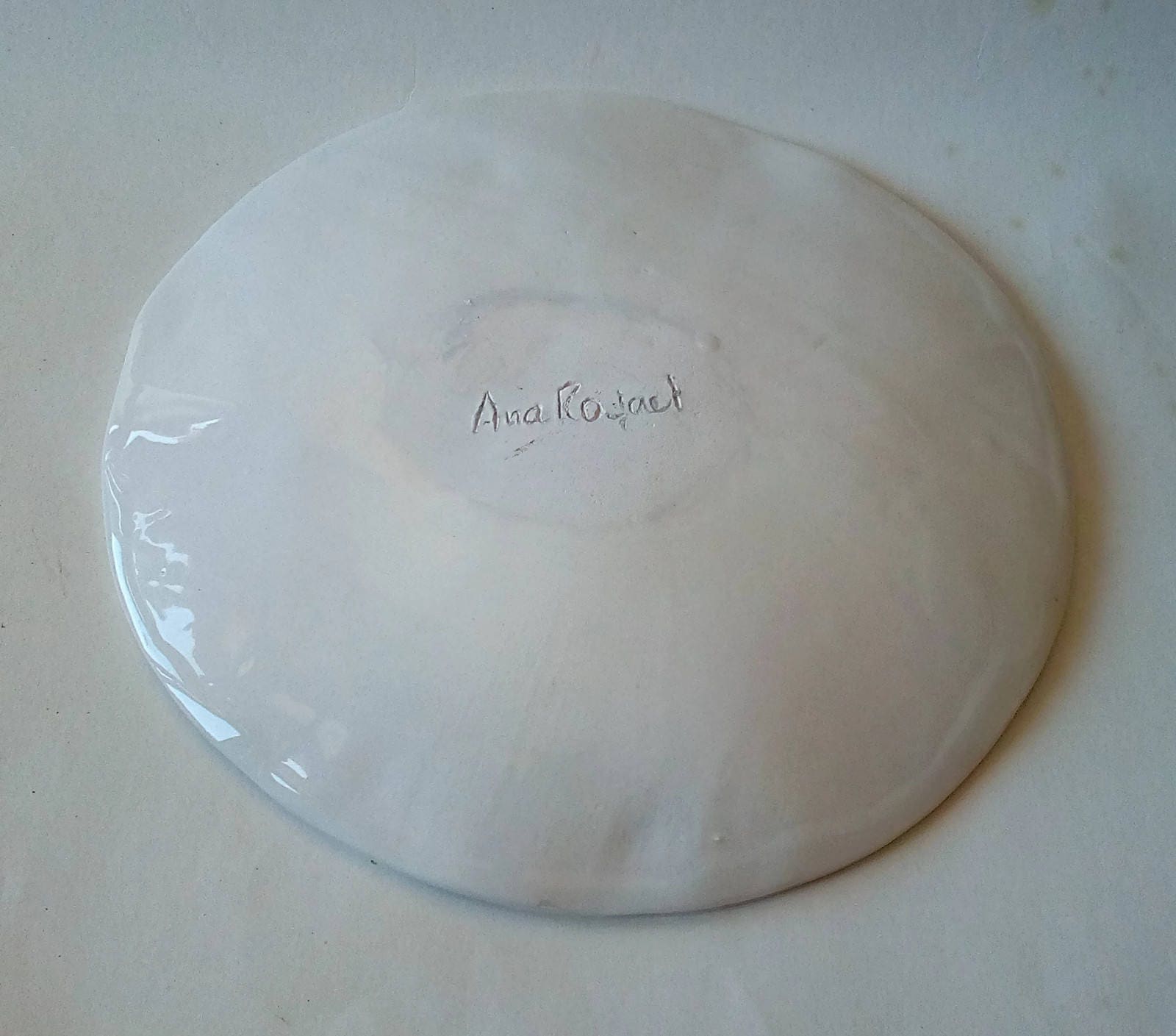 Black And White Handmade Ceramic Plate for Wall Decor, Decorative Fish Pottery, Portuguese Housewarming Gift First Home, Dining Room Decor - Ceramica Ana Rafael