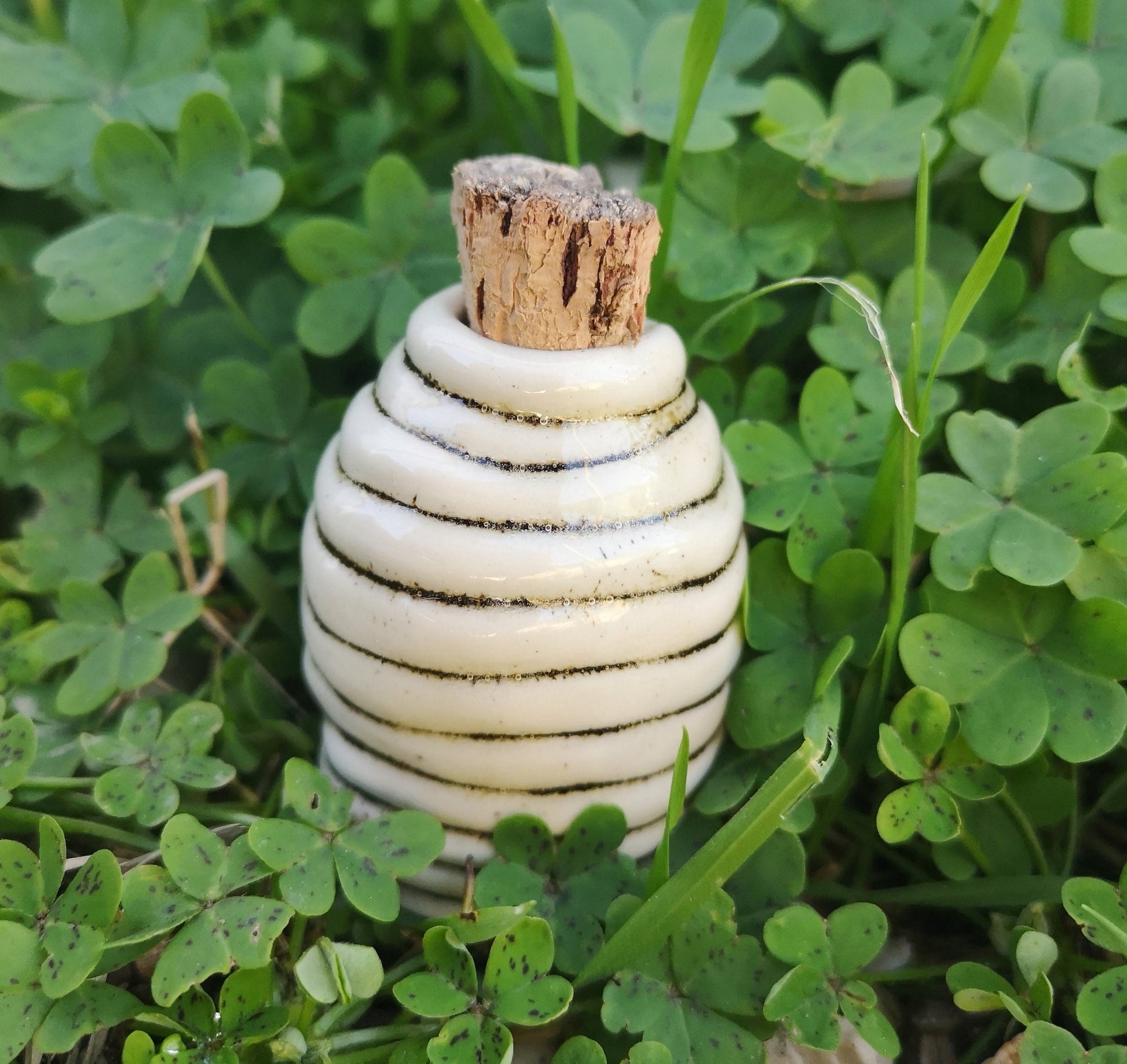 MINIATURE BOTTLE, SMALL Ceramic Bottle With Cork Stopper, Mini Bottles, Handmade Pottery Vase, 9th anniversary gift for wife, mom birthday - Ceramica Ana Rafael