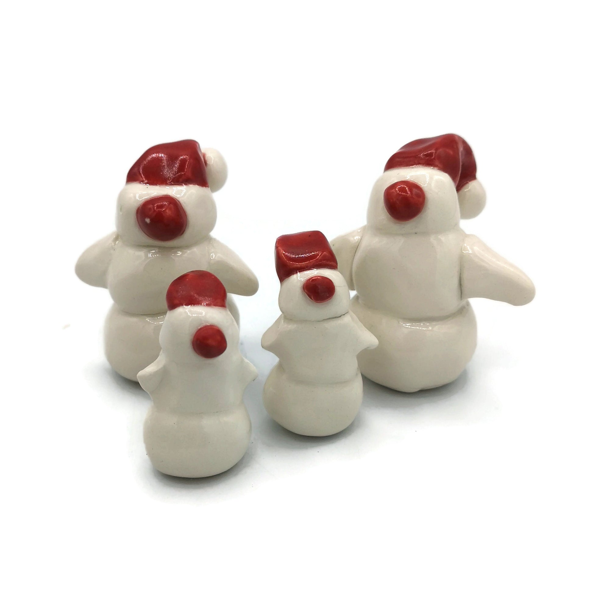 Miniature snowman ornament, Gifts For Her Christmas, ceramic snowman figurine, mom christmas gift, Clearance Items, cake topper - Ceramica Ana Rafael