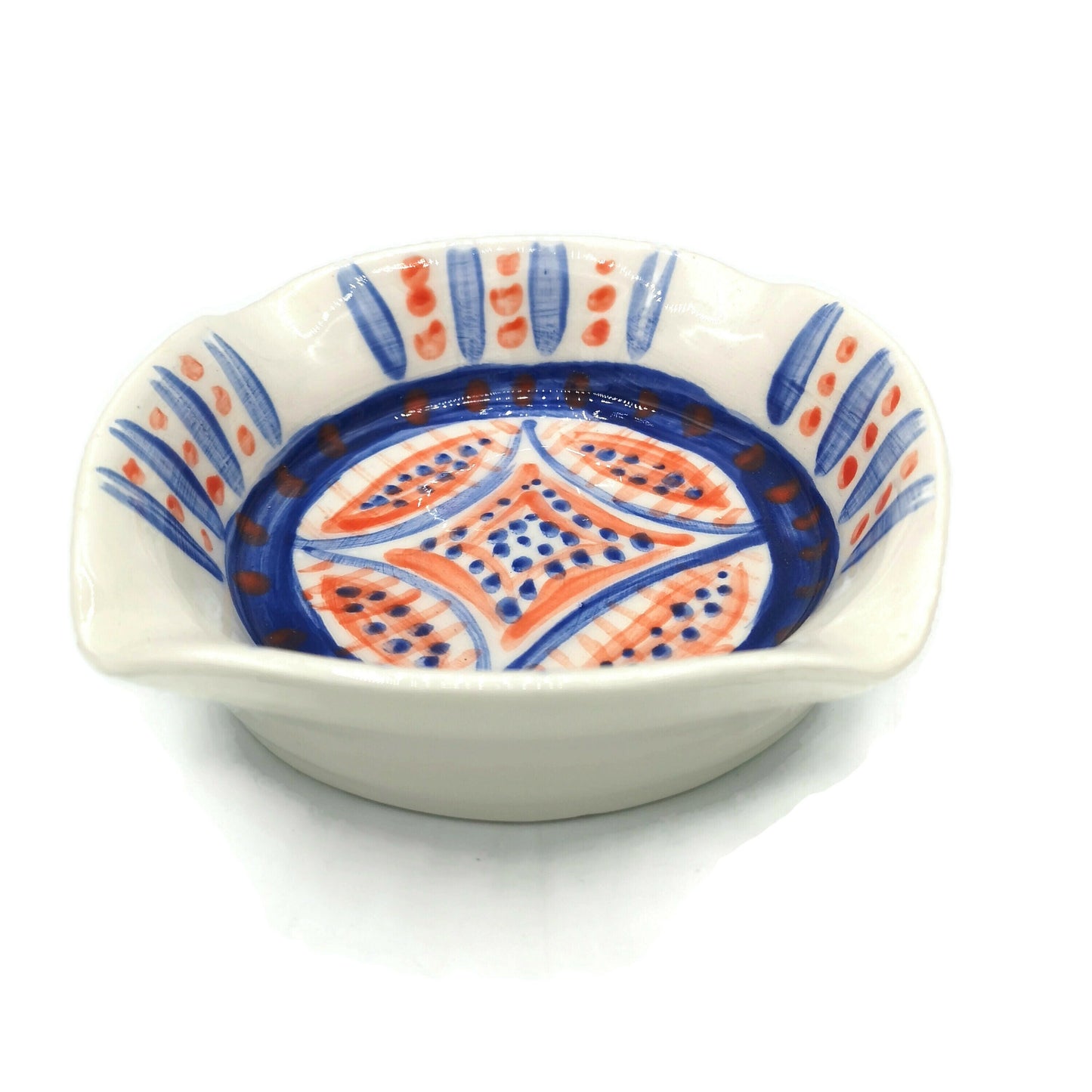 Handmade Ceramic Decorative Ashtray, Modern Hand Painted Cigar Ash Tray, Cool Unique Pottery Bowl - Ceramica Ana Rafael