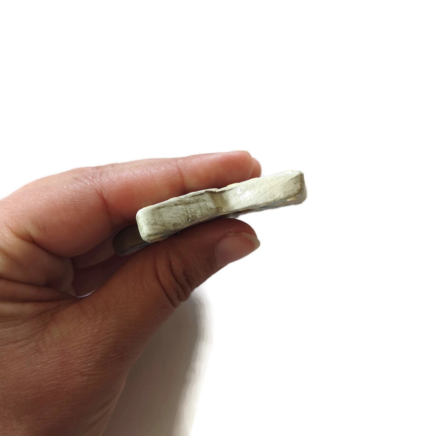 1Pc Extra Large 60mm Green Star Handmade Ceramic Necklace Pendant for Unique Jewelry Making, Hand Painted Clay Charms For Women Fashion - Ceramica Ana Rafael