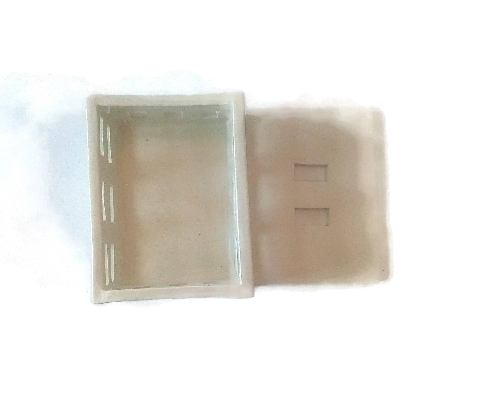 UNIQUE JEWELRY BOX, Hand Painted Large Jewelry Box With Lid, Decorative Ceramic Minimalist Box, Modern Treasure Box - Ceramica Ana Rafael