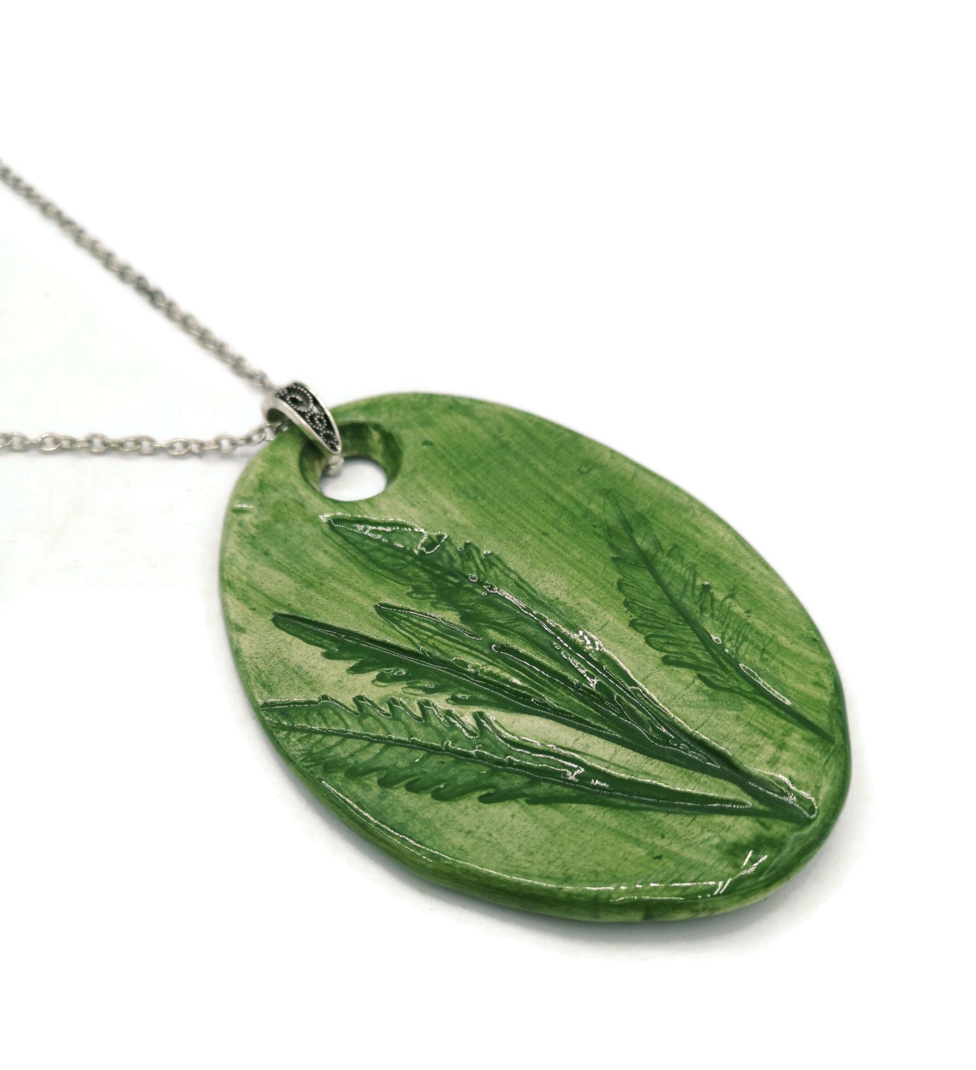 Large Lavender Pendant Necklace For Women, Plant Lover Gift, Aesthetic Necklace Mom Birthday Gift From Daughter, Statement Necklace - Ceramica Ana Rafael