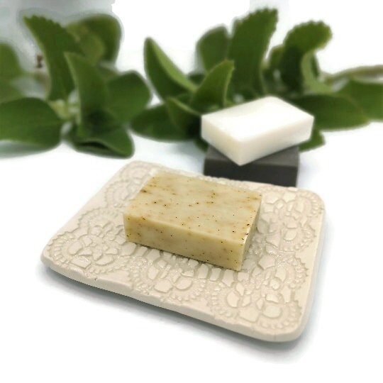 DISH SOAP DISPENSER, Handmade Ceramic Soap Dish With Drain, Bathroom Accessories, Soap Bar Holder - Ceramica Ana Rafael