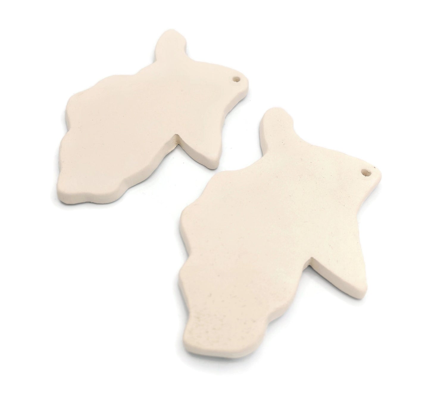 2Pc Handmade Blank Ghost Ceramic Bisque DIY Halloween Home Decor Tree Ornaments - Ceramica Ana Rafael