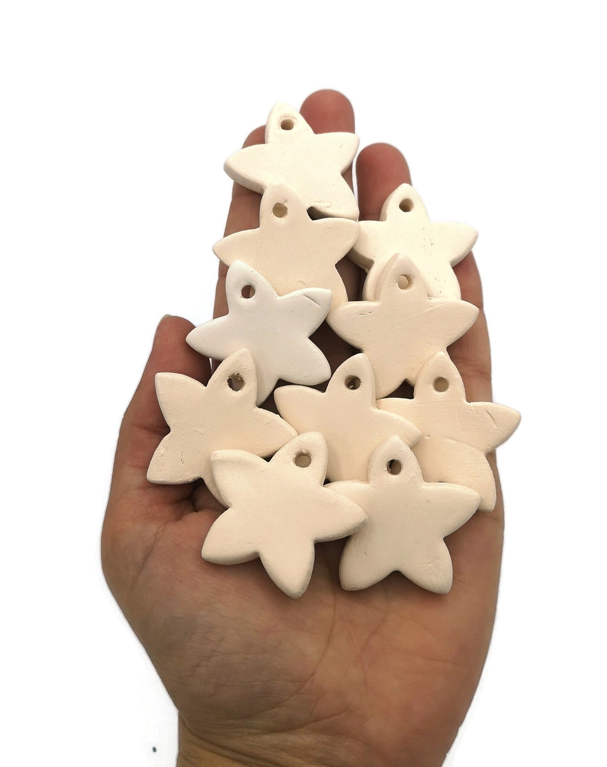 4/6/8/10/12Pc 70/60/45/35/25 Handmade Ceramic Bisque Blank Star Ready To Paint, Reusable Gift Tag, Christmas Gift Labels, Unpainted Ornament - Ceramica Ana Rafael