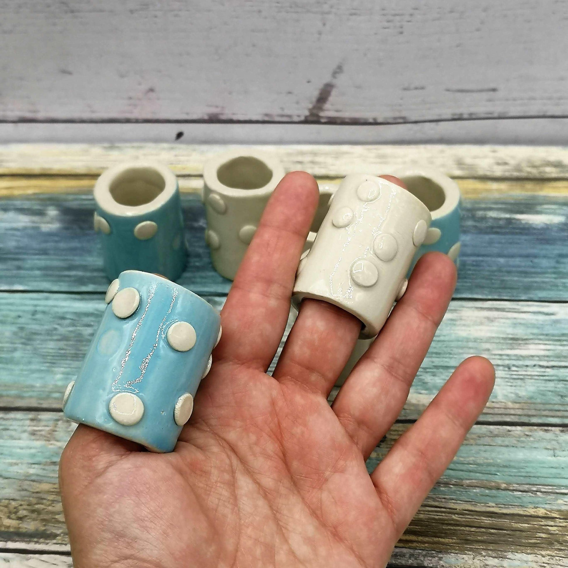 1Pc Extra Large Macrame Beads Handmade Ceramic Beads Oversized Large Hole Tube Beads