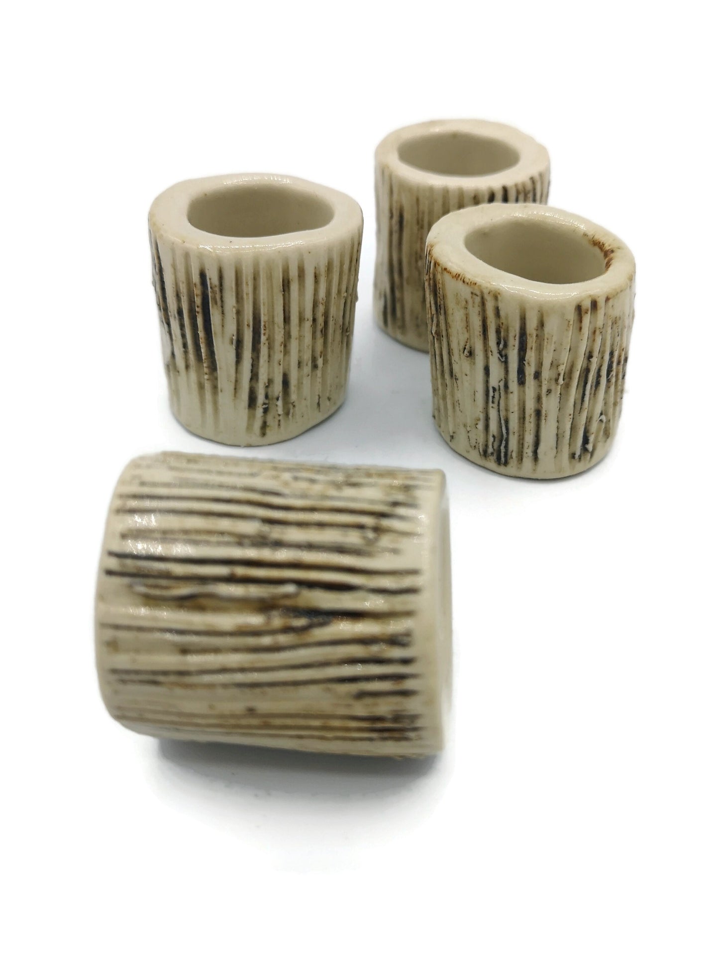 LARGE TUBE BEADS, 35mm Handmade Ceramic Macrame Beads For Crafts, Best Gifts For Him, Clay Bead, Large Hole Beads For Dreadlock - Ceramica Ana Rafael