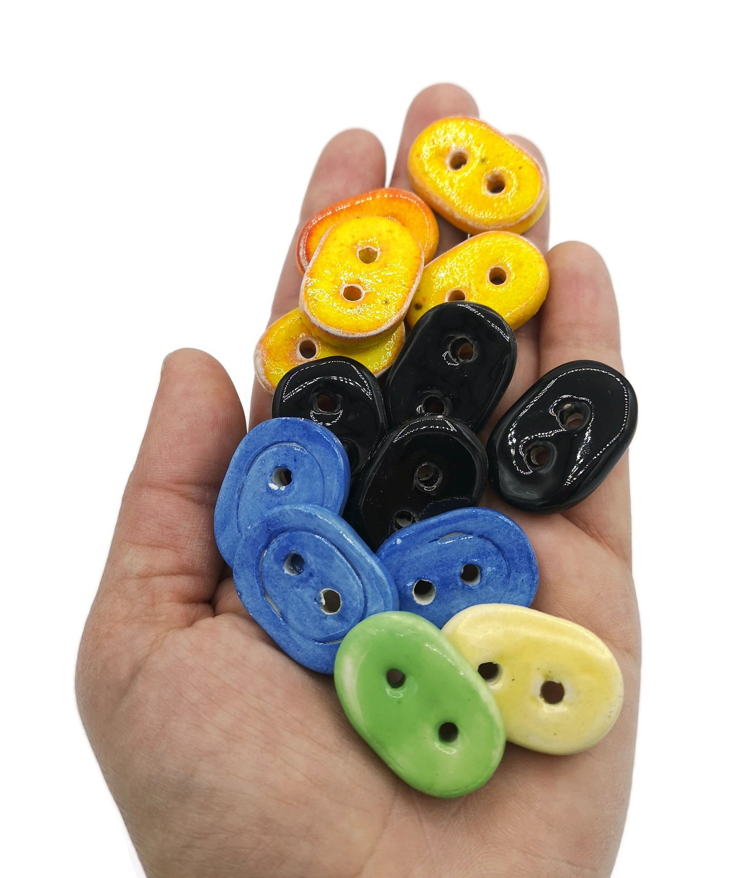 Set Of 14 Unique Sewing Buttons, Elegant Upholstery Buttons, Sewing Supplies And Notions For Crafts Cute Lot For Jewelry Making - Ceramica Ana Rafael