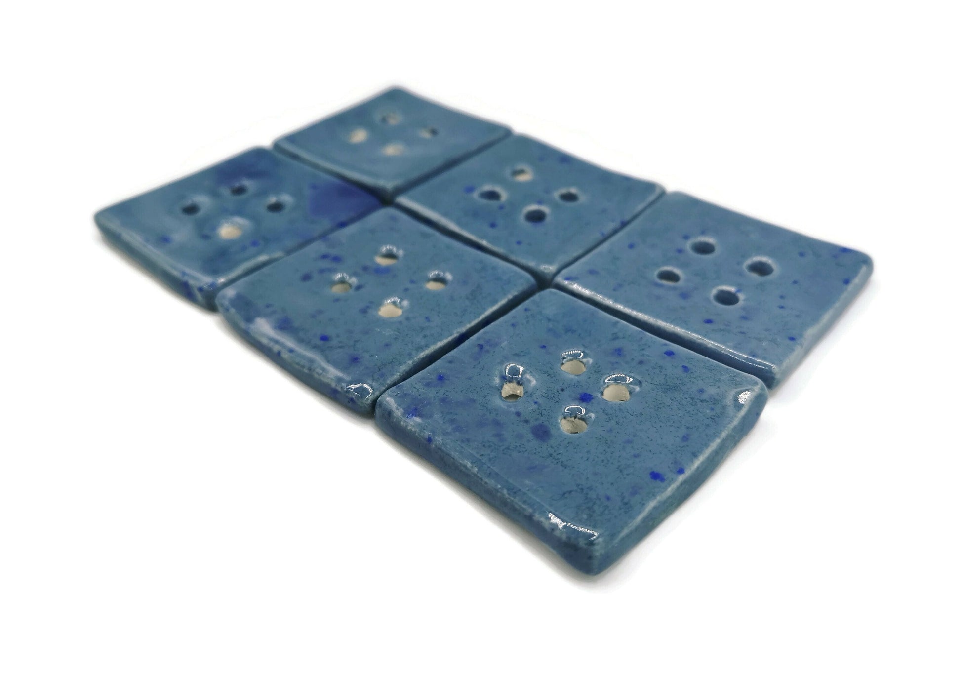 Large Square Buttons, Handmade Ceramic Button, Fancy Sewing Buttons Big, Oversized Flat Buttons Decorative For Jacket, Blouse Or Coat - Ceramica Ana Rafael