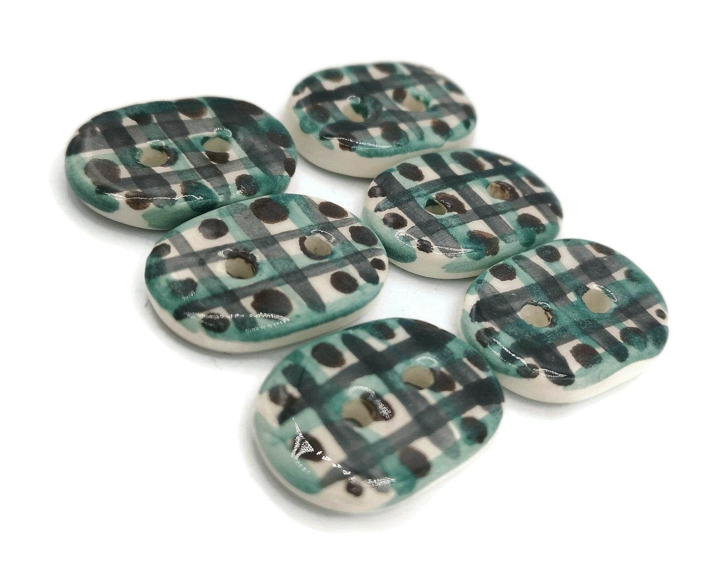 6Pc Handmade Ceramic Sewing Buttons Set, Novelty Buttons, Trending Now Decorative Buttons, Best Sellers Custom Sewing Supplies And notions - Ceramica Ana Rafael