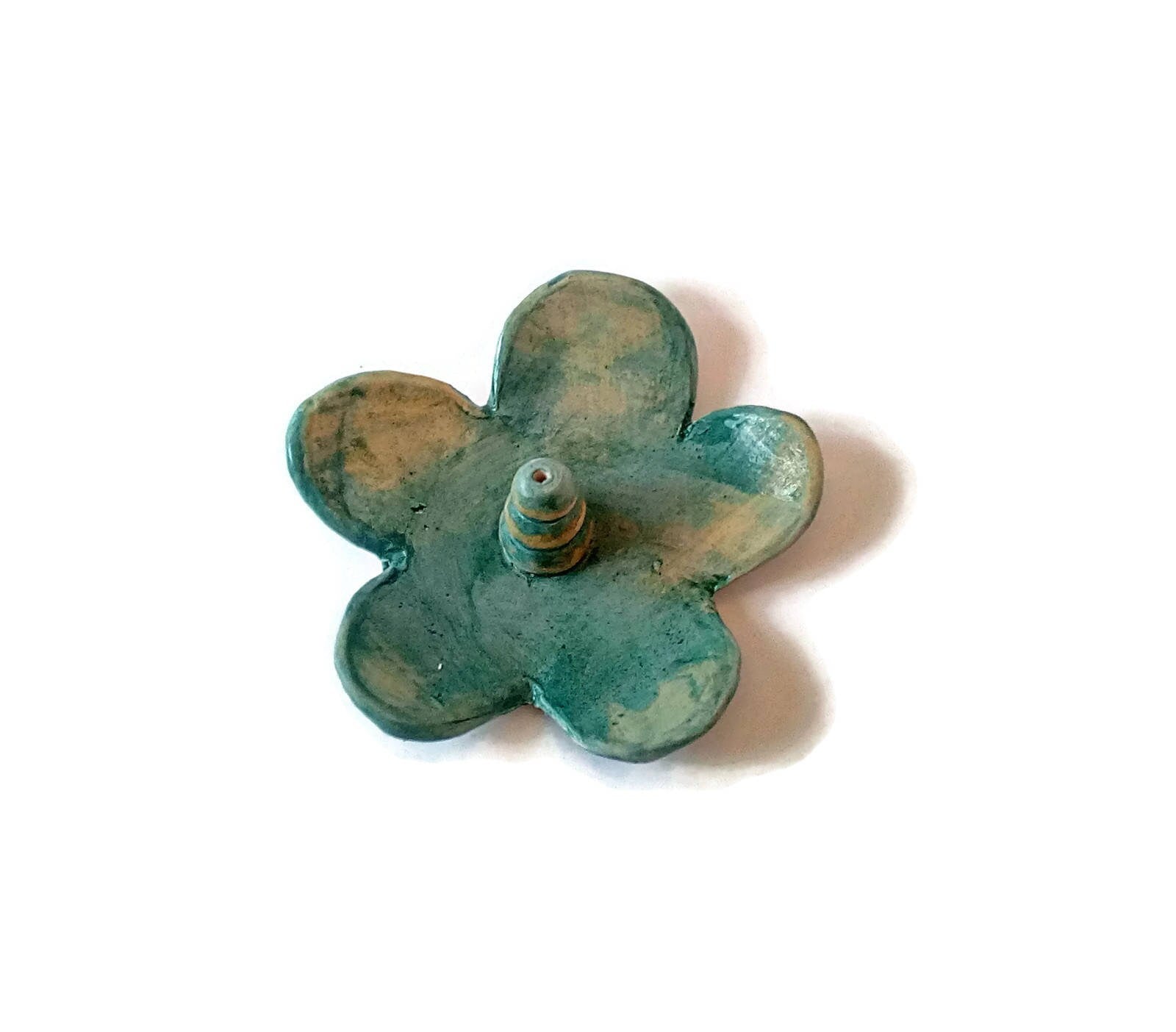CLAY INCENSE HOLDER, Handmade Ceramic Incense Stick Holder, Flower Shaped Incense Burner, Smudge Stick Holder, Incense Ash Catcher - Ceramica Ana Rafael