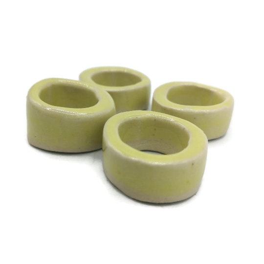 Set of 4 handmade ceramic napkin rings, Host Gift, housewarming gifts for men, hostess gift ideas, Thanksgiving Napkin Holders - Ceramica Ana Rafael