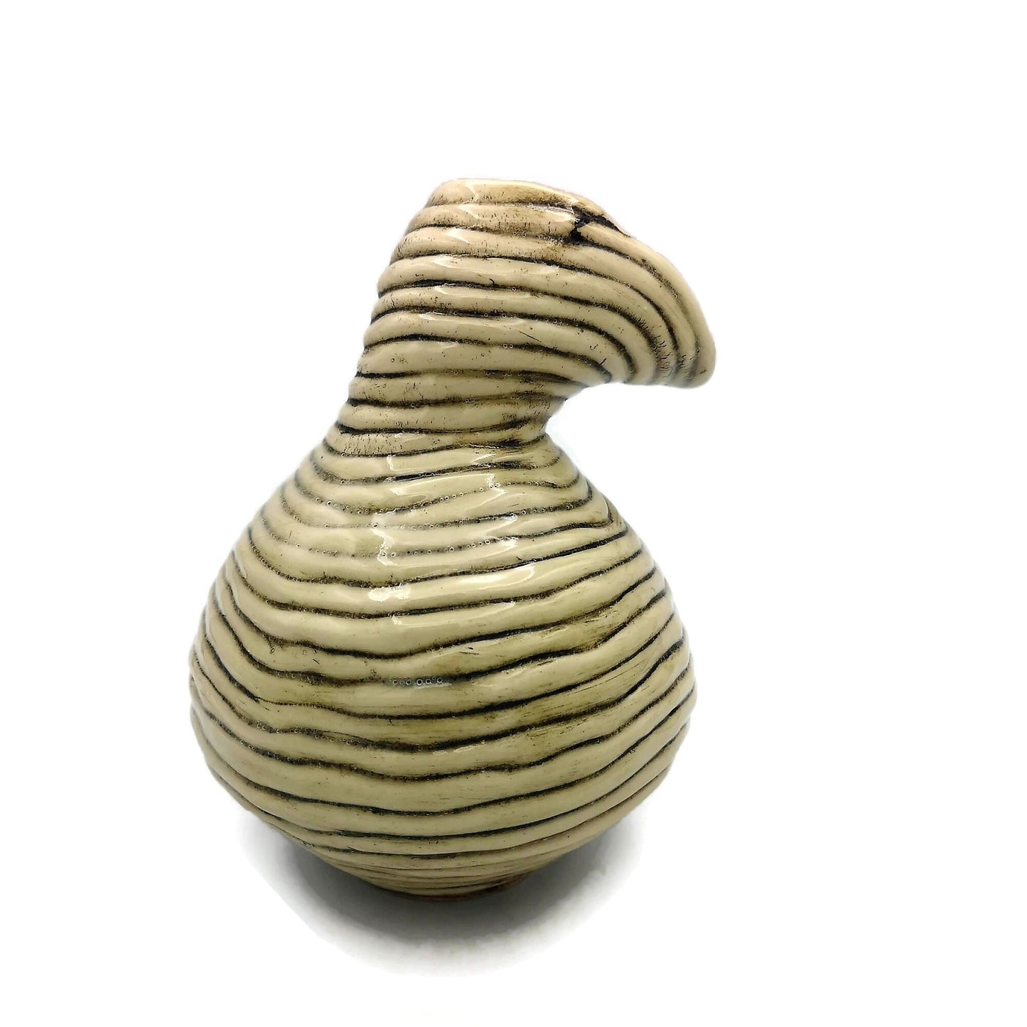 Textured Ceramic Bud Vase, Unique Flower Vase Best Gifts For Him, Irregular Shape Handmade Stoneware Pottery Mid Century Modern - Ceramica Ana Rafael