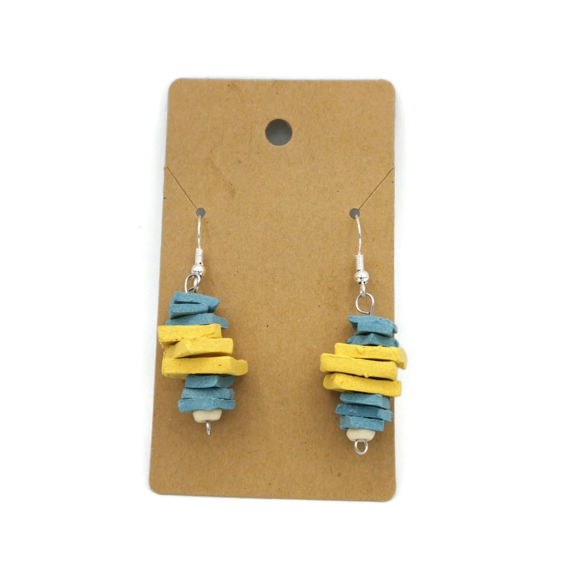 Aesthetic Sterling Silver Earrings Dangle For Women, Novelty Earrings 9th Anniversary Gift for Wife - Ceramica Ana Rafael