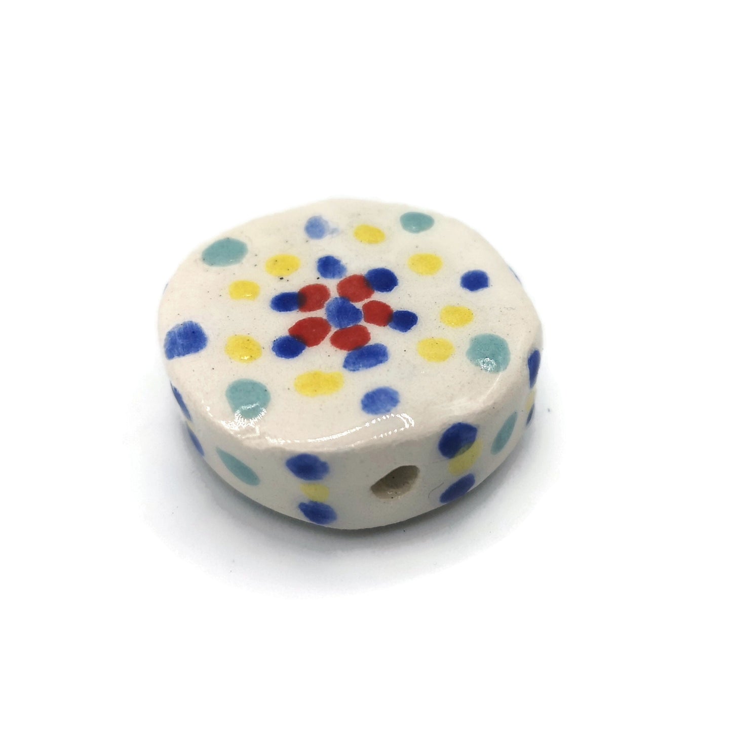 Clay Beads For Jewelry Making, Coin Beads For Crafts, Handmade Ceramic Macrame Beads, Best Selers Round Beads Jumbo, Large Unusual Beads - Ceramica Ana Rafael