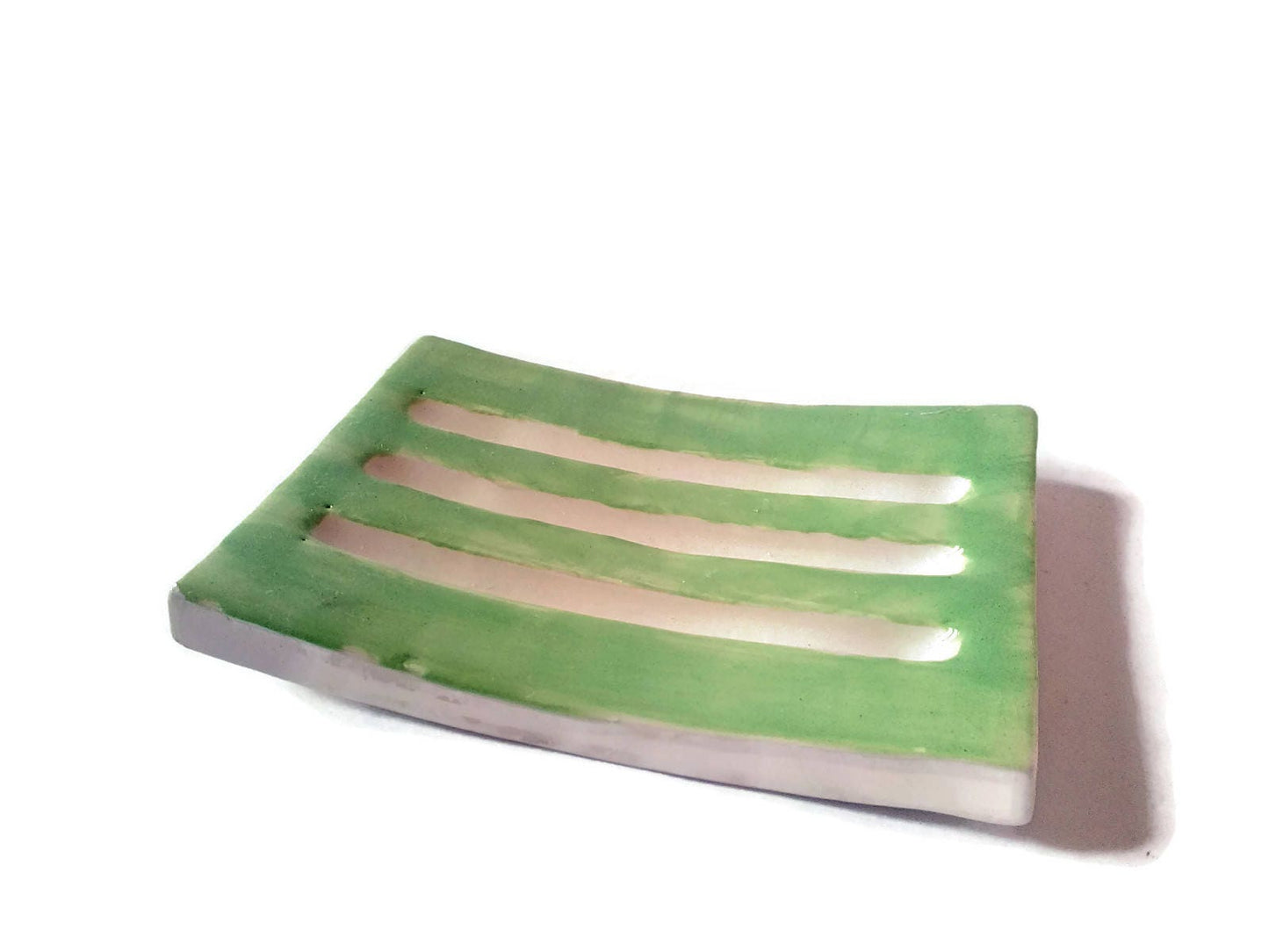 CLAY SOAP DISH with drain, rectangular soap dish for shower, self draining sponge holder, sustainable gift for her, shampoo bar holder - Ceramica Ana Rafael