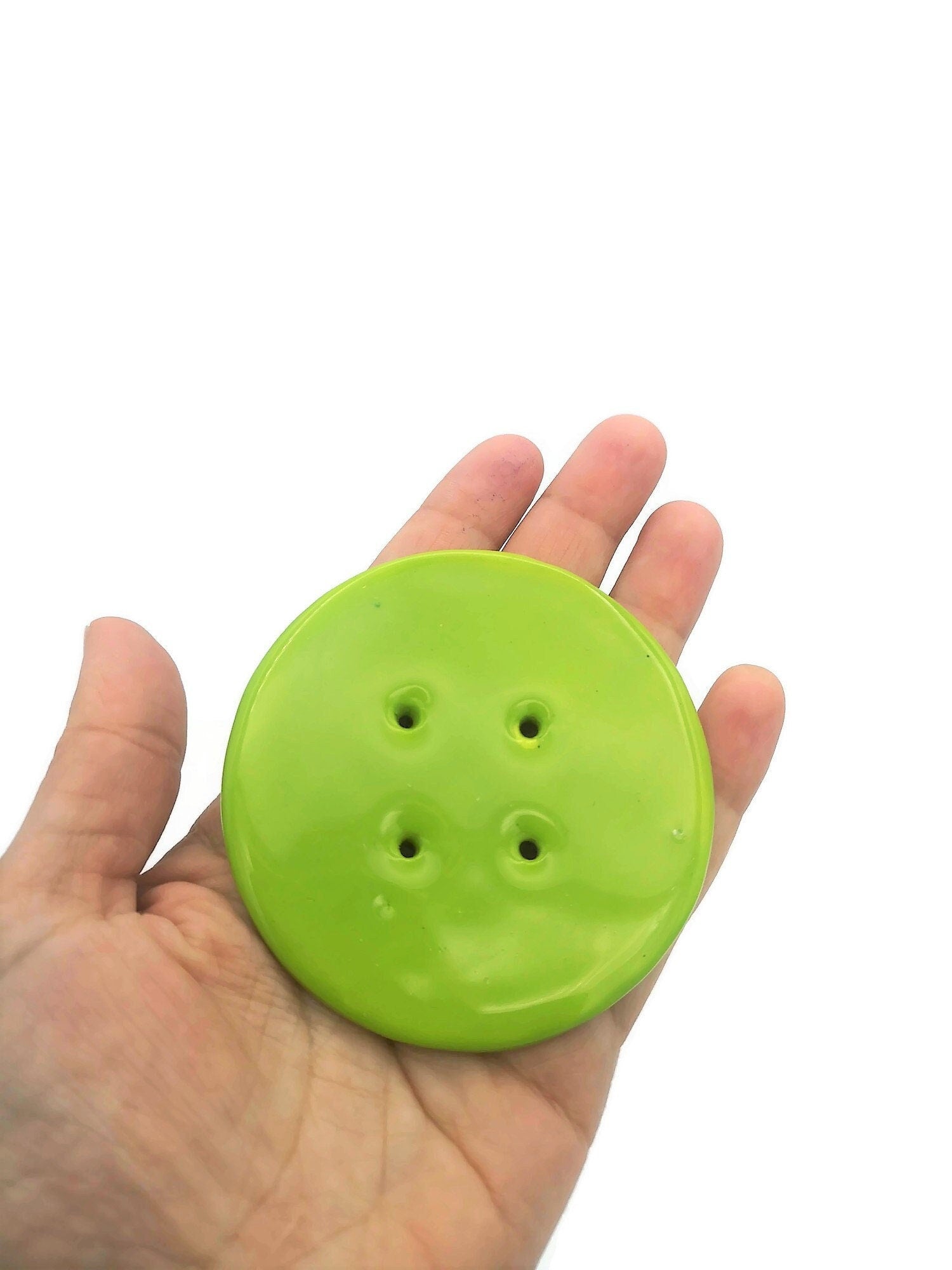 1Pc Extra Large Buttons, Handmade Ceramic Round Sewing Buttons, 3 inch Cute Jacket Buttons, Flatback Coat Buttons - Ceramica Ana Rafael