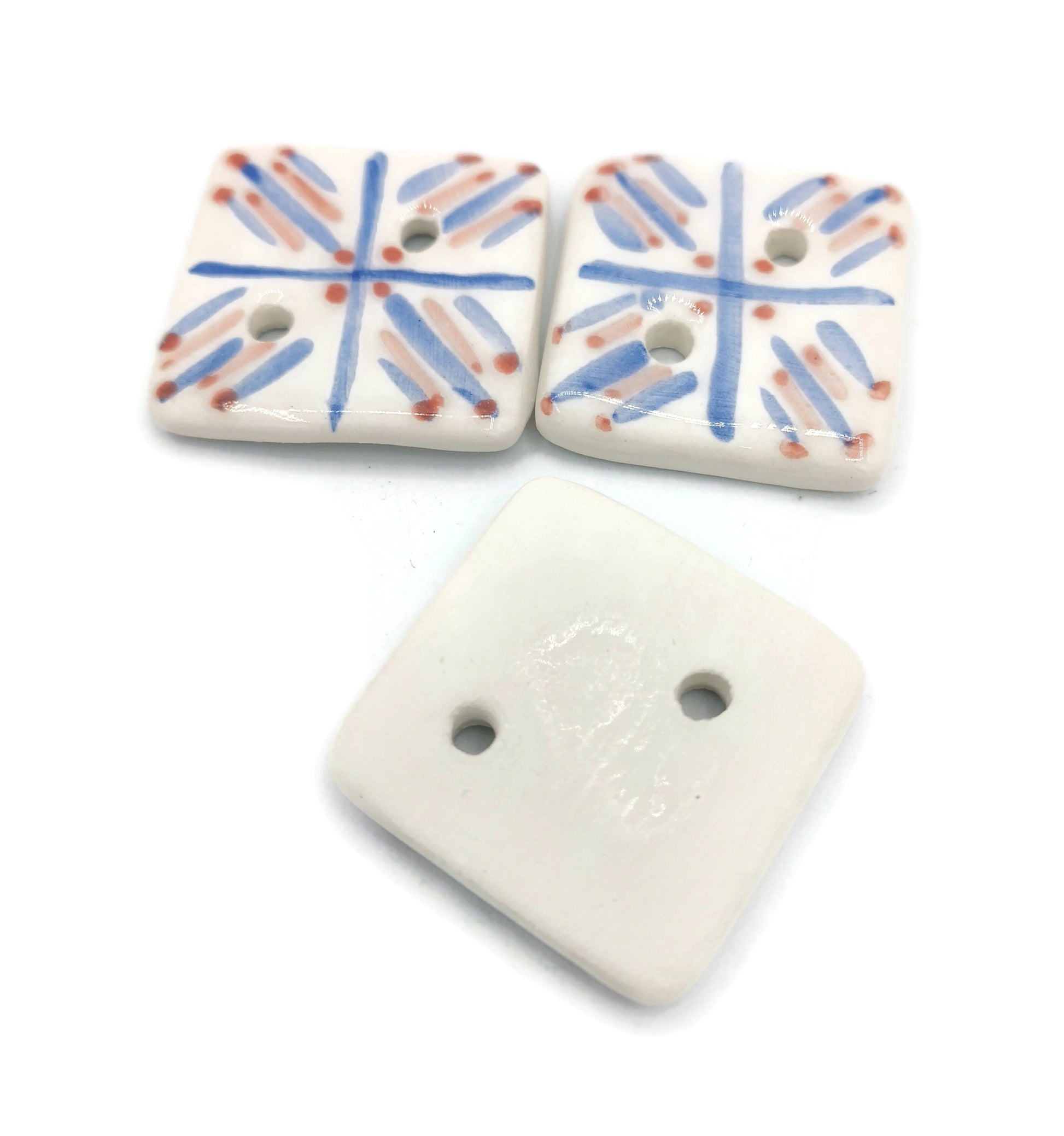 NOVELTY BUTTONS, Handmade Ceramic Sewing Button Lot, Set Of 3 Craft Buttons For Sewing, Fancy Jacket Buttons - Ceramica Ana Rafael