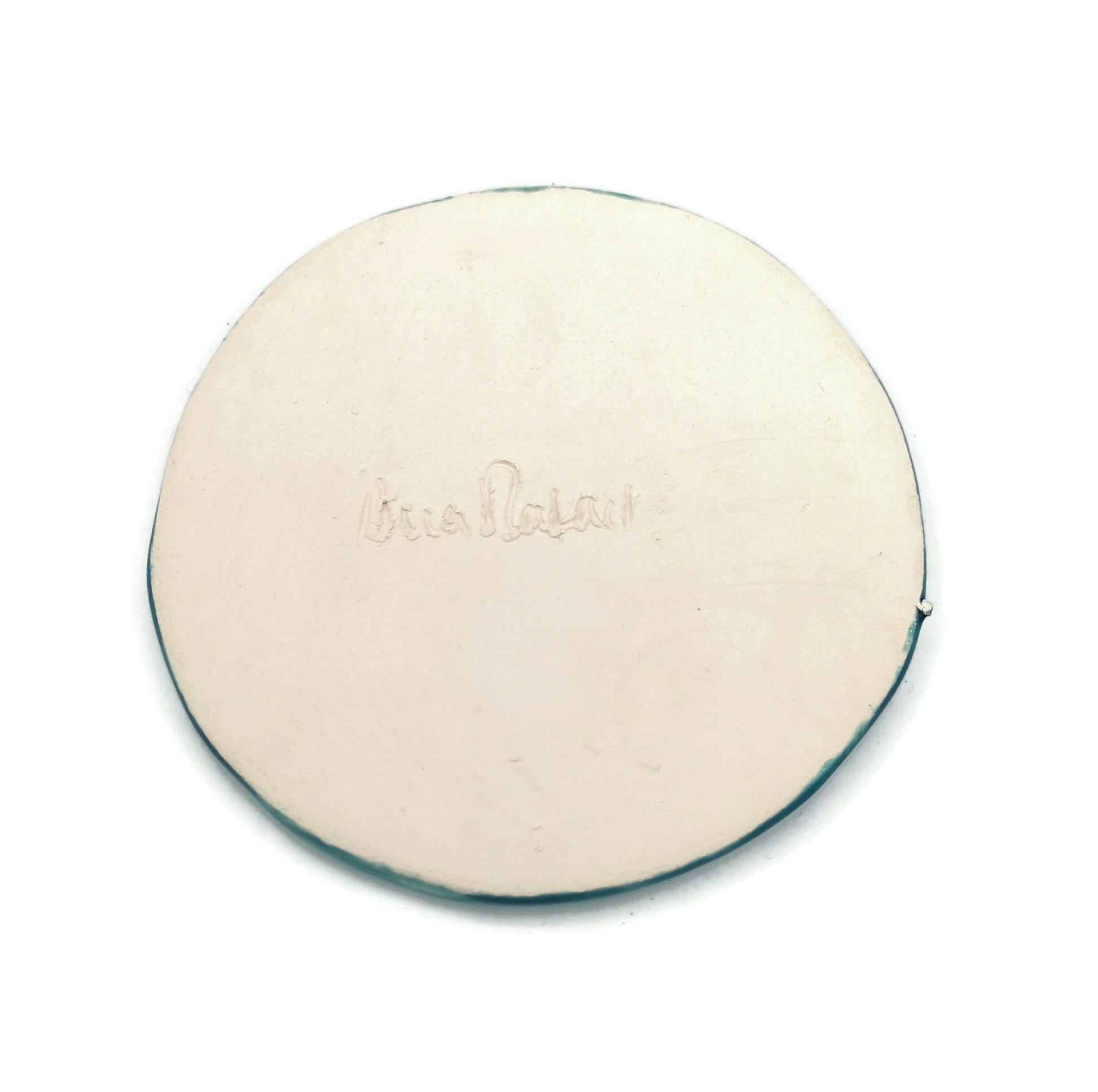 Handmade Modern Ceramic Round Coasters, Blue Textured Aesthetic Office Desk Accessories For Men, Housewarming Gift First Home - Ceramica Ana Rafael