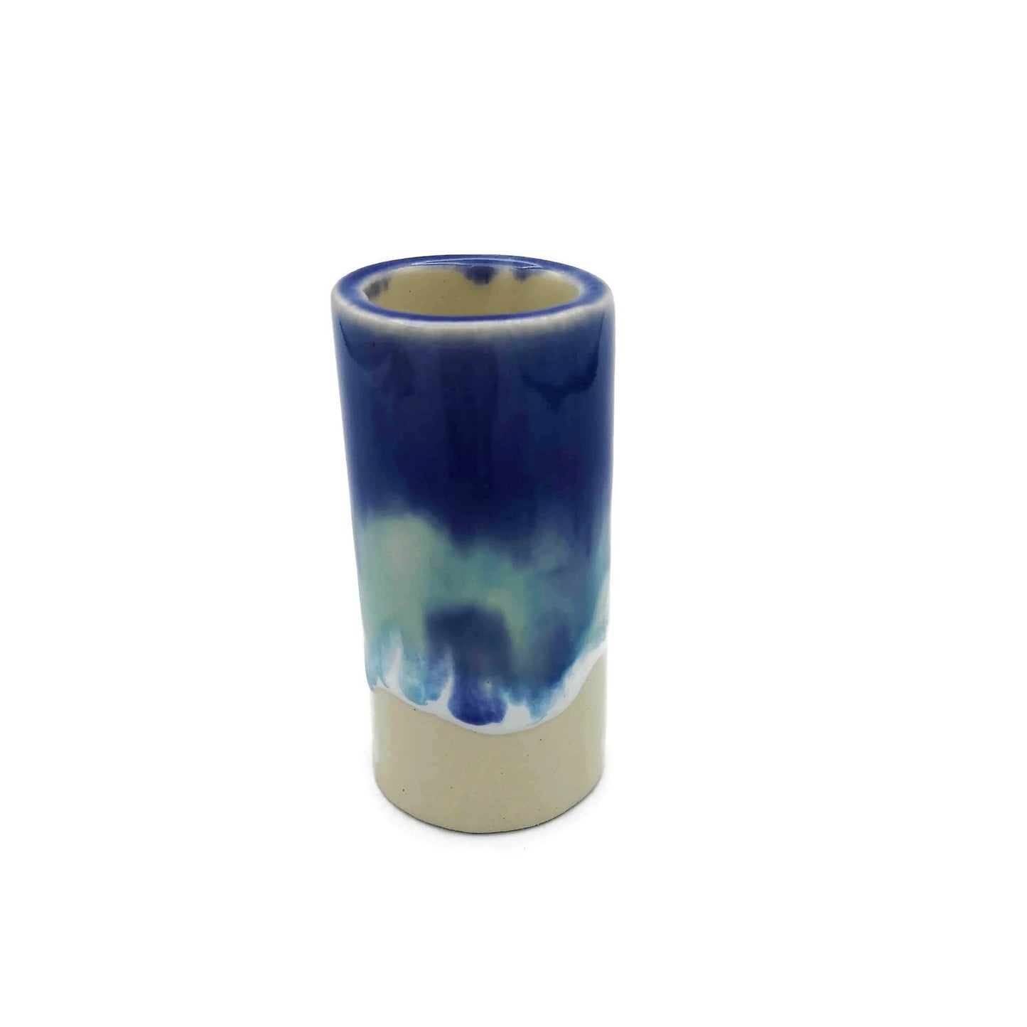 Ceramic Macrame Beads, Oversized Large Hole Tube Beads, Handmade Jumbo Beads, Big Beads Unique Sea Waves Inspired - Ceramica Ana Rafael