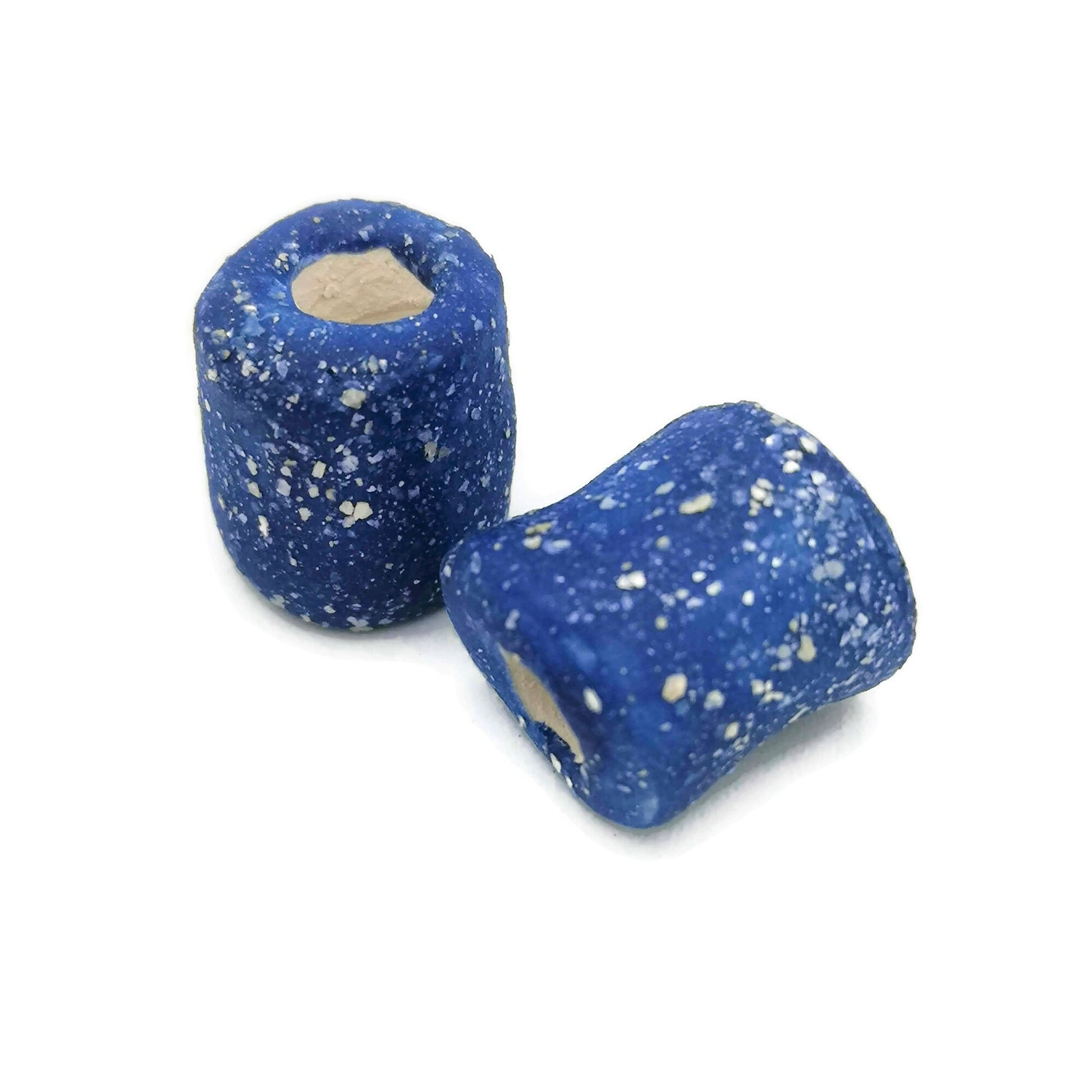 Handmade Ceramic Beads Jewelry Making, 7 Pcs Clay Beads Large Hole, Unique Donut Bead Unusual, Porcelain Dreadlock Beads - Ceramica Ana Rafael