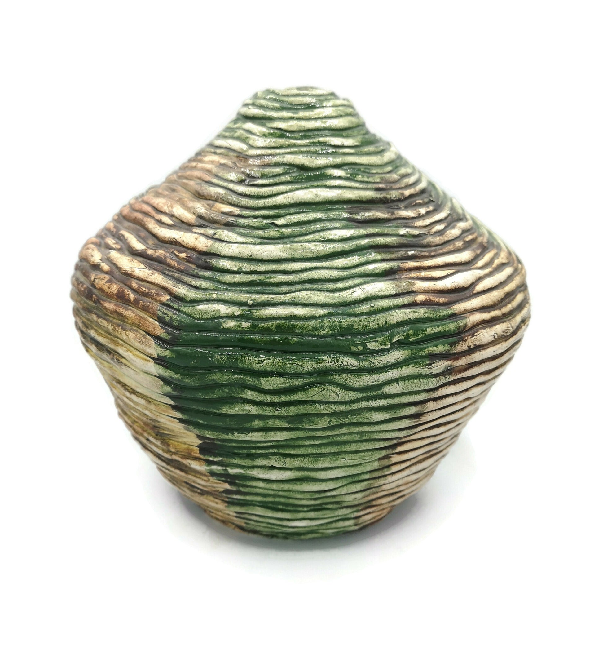 Handmade Ceramic Bud Vase, Rustic Home Decor, Unique Wedding Gift For Couple, Ceramic Sculpture With Antique Look, Large Floor Vase Textured - Ceramica Ana Rafael