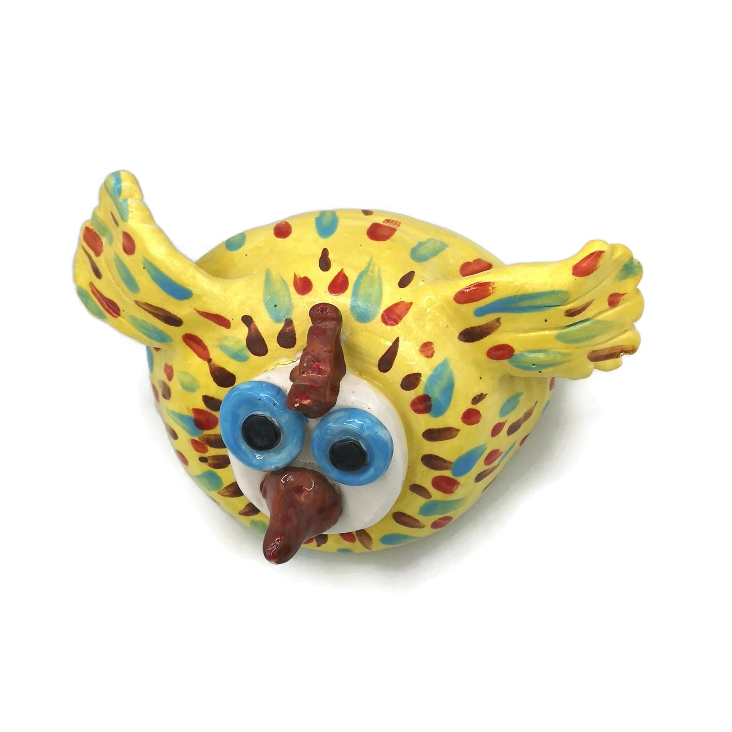 CERAMIC FIGURINE, CHICKEN Sculpture For Table Farmhouse Decor, Handmade Pottery Clay Bird Chicken Lover Gift - Ceramica Ana Rafael