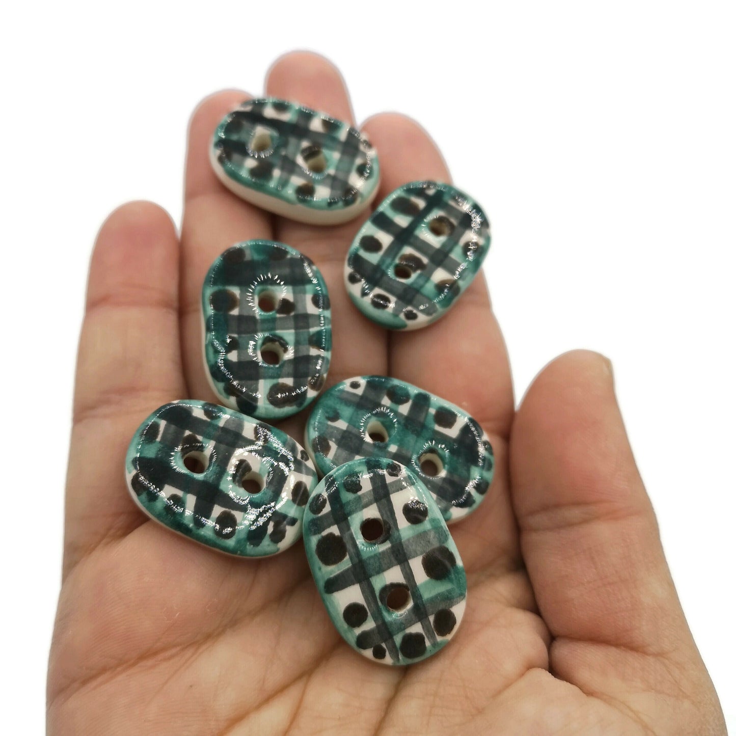 6Pc Handmade Ceramic Sewing Buttons Set, Novelty Buttons, Trending Now Decorative Buttons, Best Sellers Custom Sewing Supplies And notions - Ceramica Ana Rafael