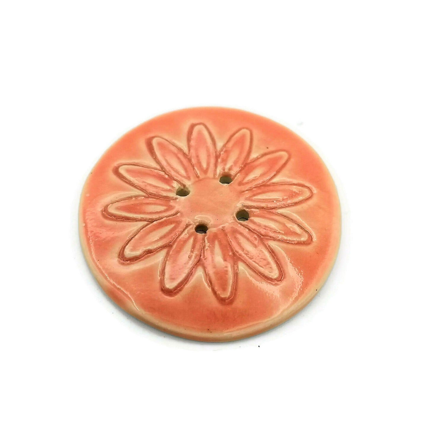 Extra Large Handmade Ceramic Sewing Buttons, Decorative Novelty Flower Buttons for Crafts, Coats & Blouses, Jumbo Buttons Most Sold Items - Ceramica Ana Rafael