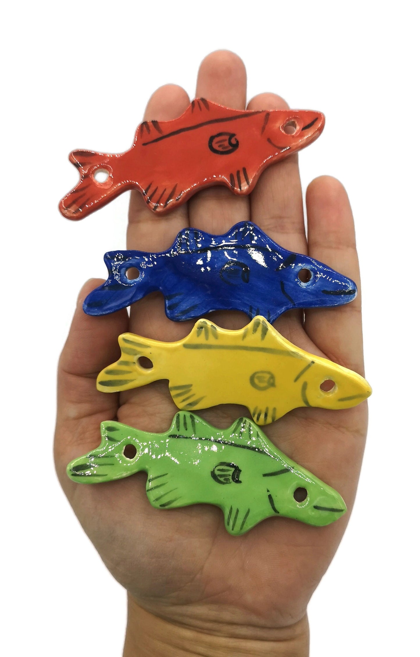 Unique Jewelry Clay Charms For Jewelry Making, olorful Fish Pendant, Handmade Ceramics Pendant Necklace Best Sellers Jewelry Connector - Ceramica Ana Rafael