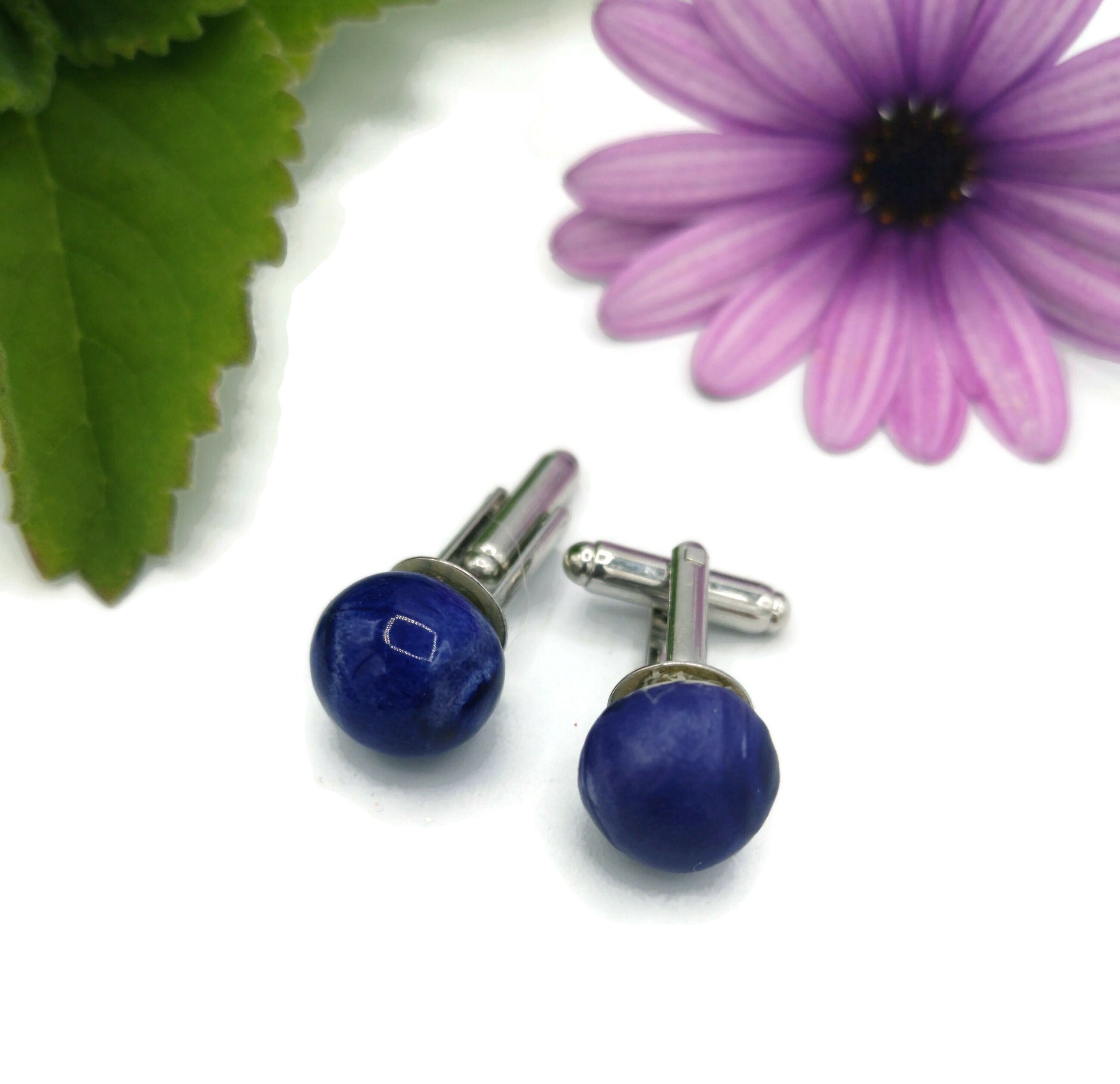 Handmade Ceramic Cufflinks, Jewelry Best Gifts For Him, Boyfriend Birhday, 9 th Anniversary Gift For Husband, Groomsmen Cufflinks For Men - Ceramica Ana Rafael