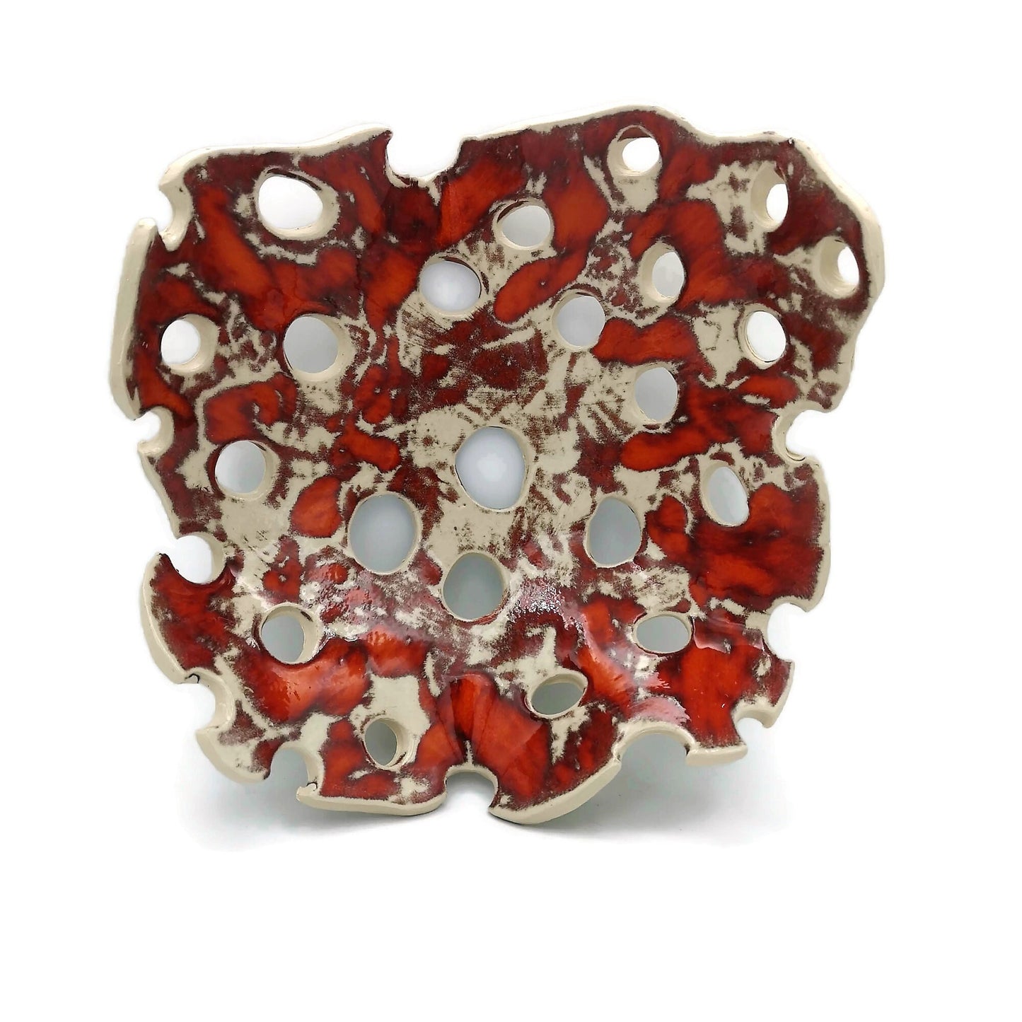 Handmade Ceramic Decorative Bowl, Centerpiece Bowl, Large Fruit Bowl With Holes Decor - Ceramica Ana Rafael