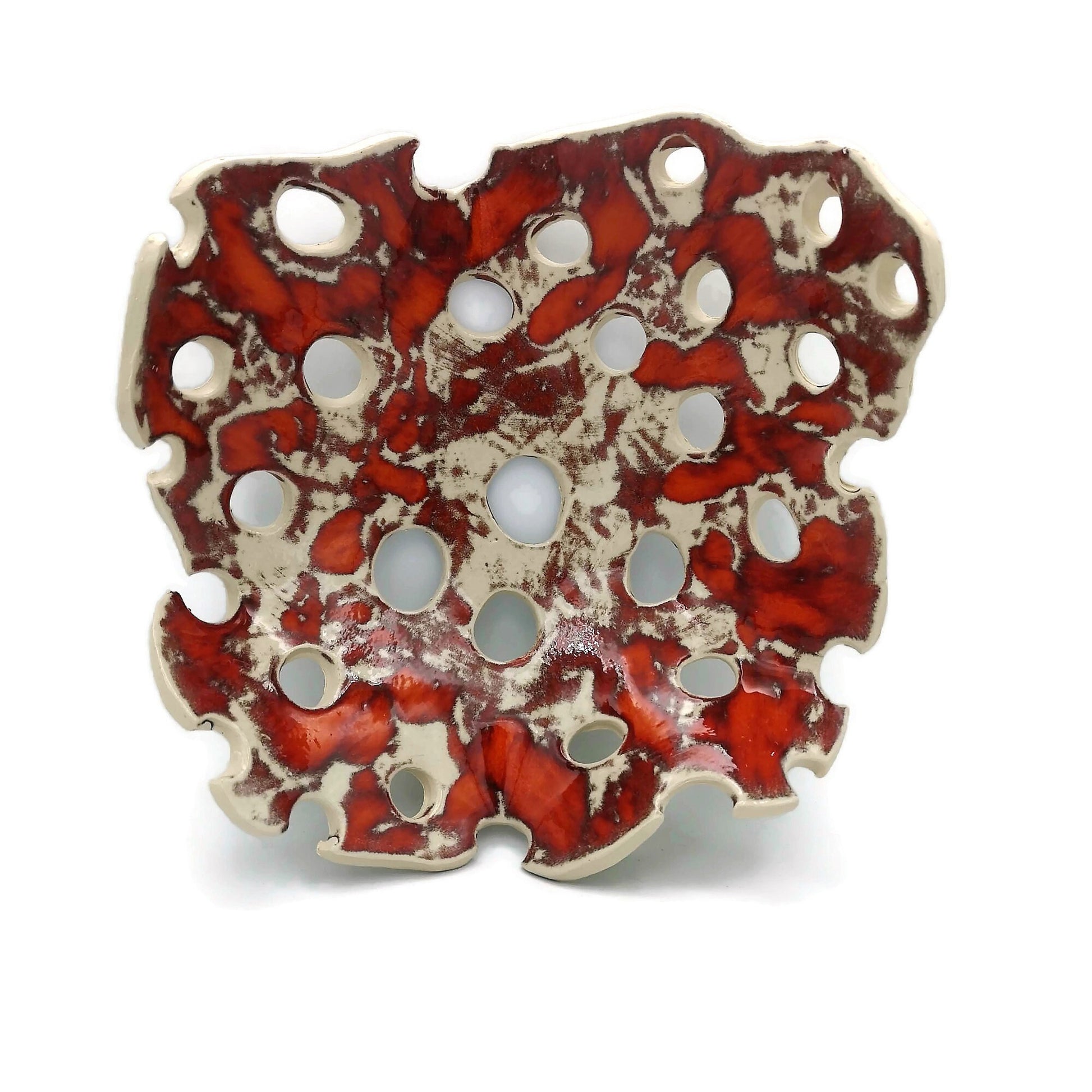 Handmade Ceramic Decorative Bowl, Centerpiece Bowl, Large Fruit Bowl With Holes Decor - Ceramica Ana Rafael