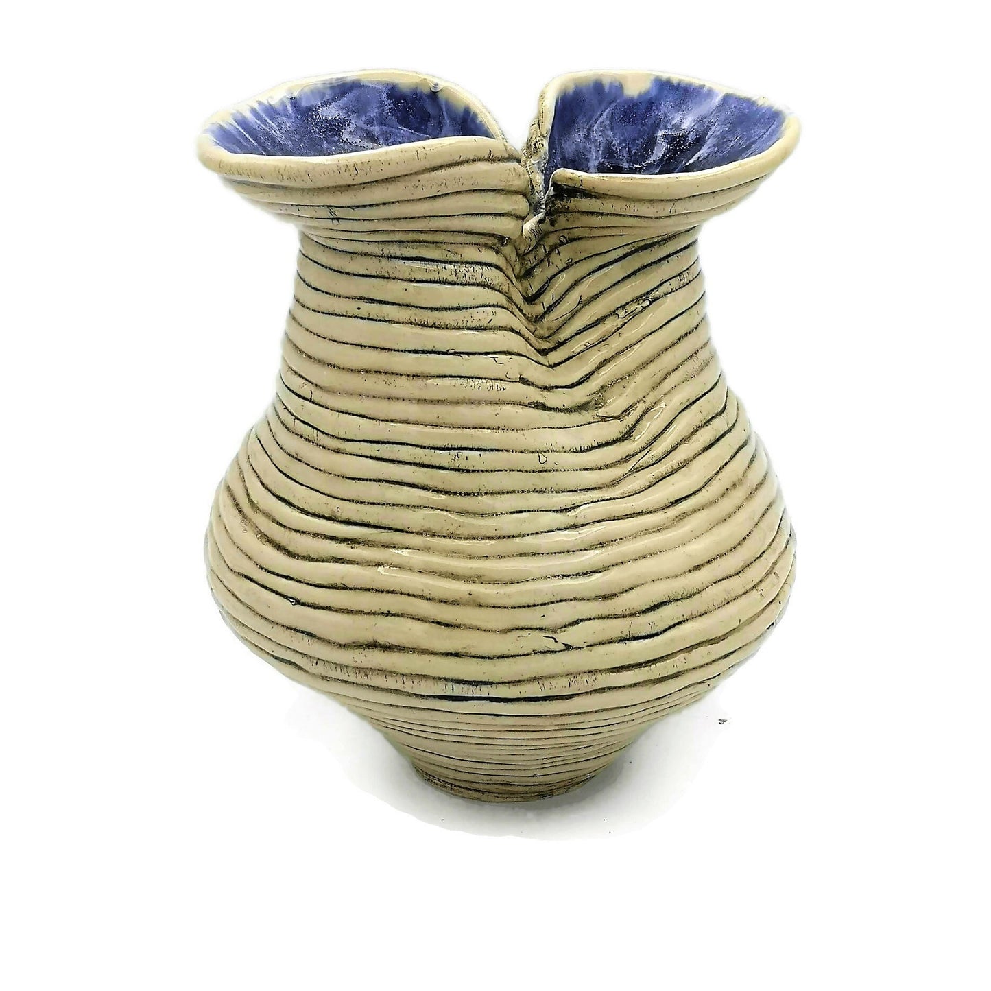 Tall Ceramic Sculpture, Modern Clay Sculpture, Sculptural Vase Textured For Table, Pottery Large Bud Vase, Contemporary Art Wedding Gift - Ceramica Ana Rafael
