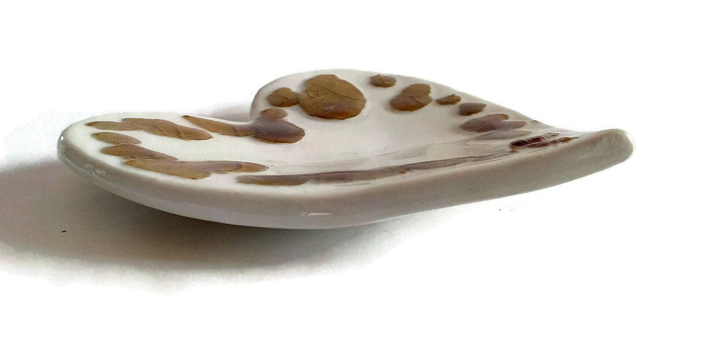 White Handmade Ceramic Heart Ring Holder Dish, Custom Jewelry Dish Best Gifts For Her, Mom Birthday Gift From Daughter, Best Sellers - Ceramica Ana Rafael