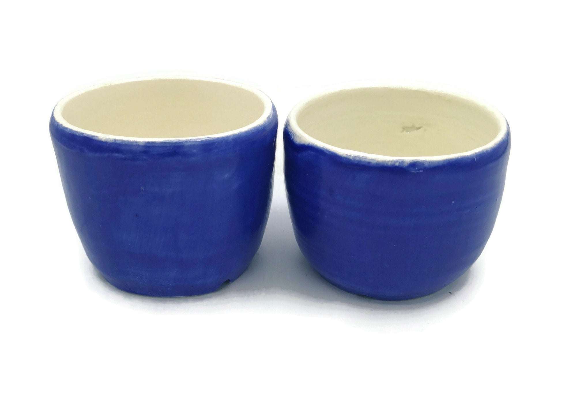 SMALL SUCCULENT POT, Ceramic Planter, Royal Blue Ceramic Cute Vase, House Warming Gifts, Mom Birthday Gift From Daughter - Ceramica Ana Rafael