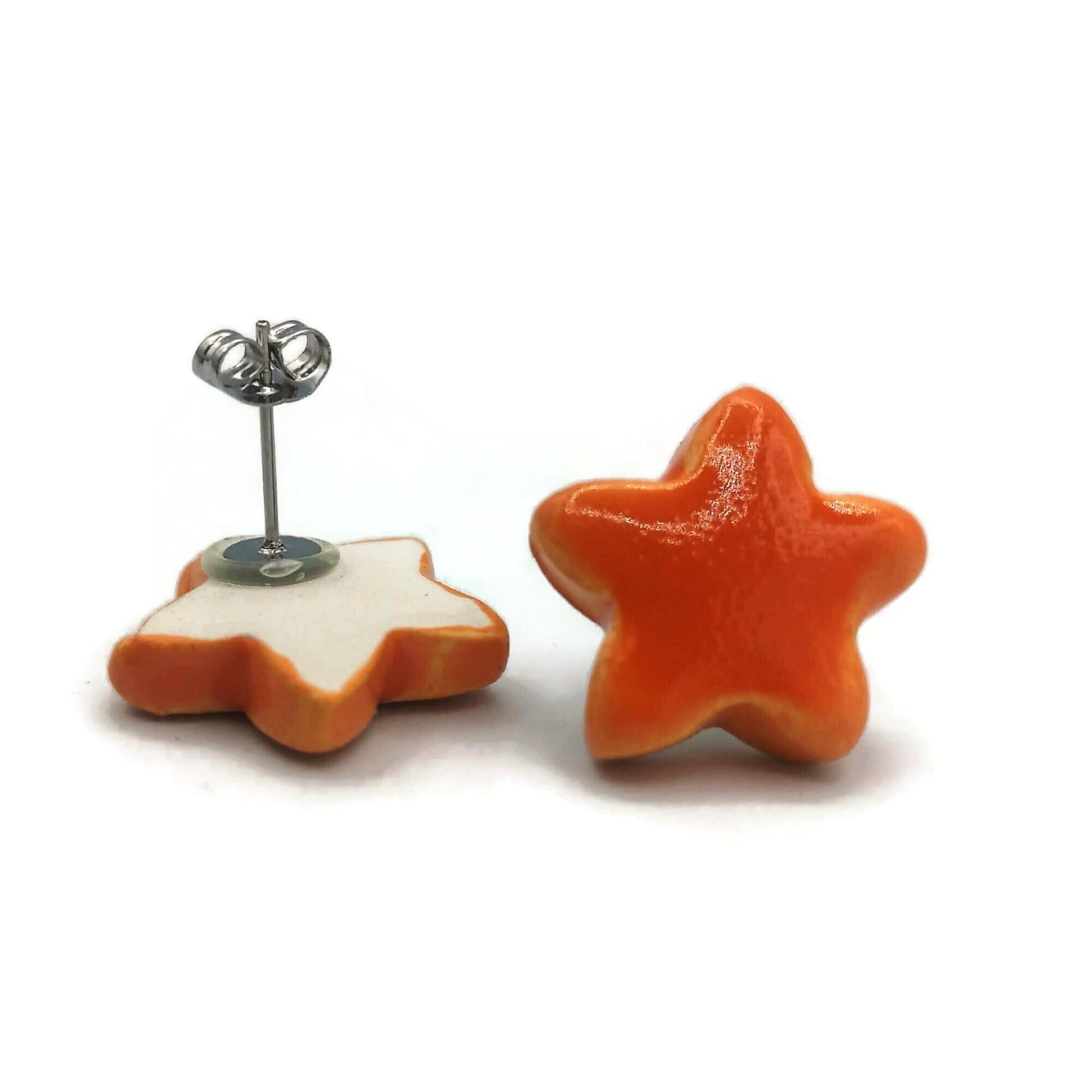 CELESTIAL EARRINGS, CLAY Stud Earrings, Designer Earrings, Star Earrings, Easter Basket Stuffer For Teen Girl, Ceramic Earrings Minimalist - Ceramica Ana Rafael
