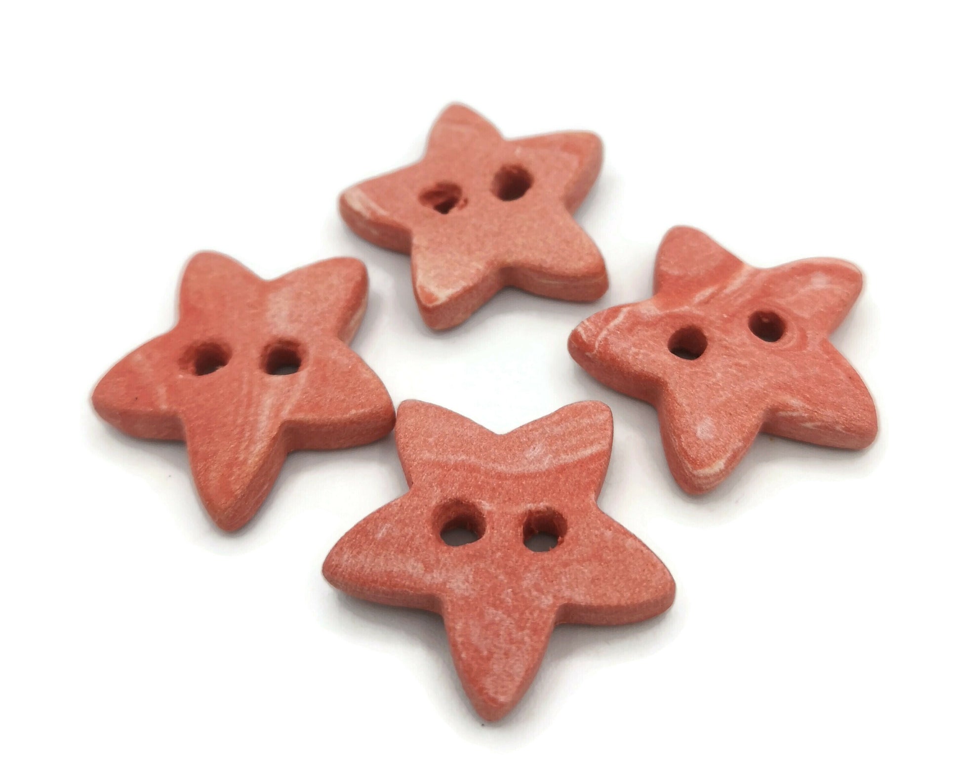 4 Decorative Star Sewing Buttons For Jewelry Making, Cute Kawaii Buttons For Blouse Coat Or Jacket, Best Sellers Sewing supplies And Notions - Ceramica Ana Rafael