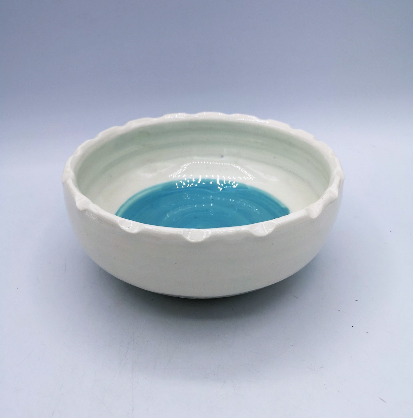 Turquoise Blue and White Handmade Ceramic Bowl, Decorative Artisan Pottery For Home Decor, Unique Housewarming Gift Ideas First Home For Him - Ceramica Ana Rafael
