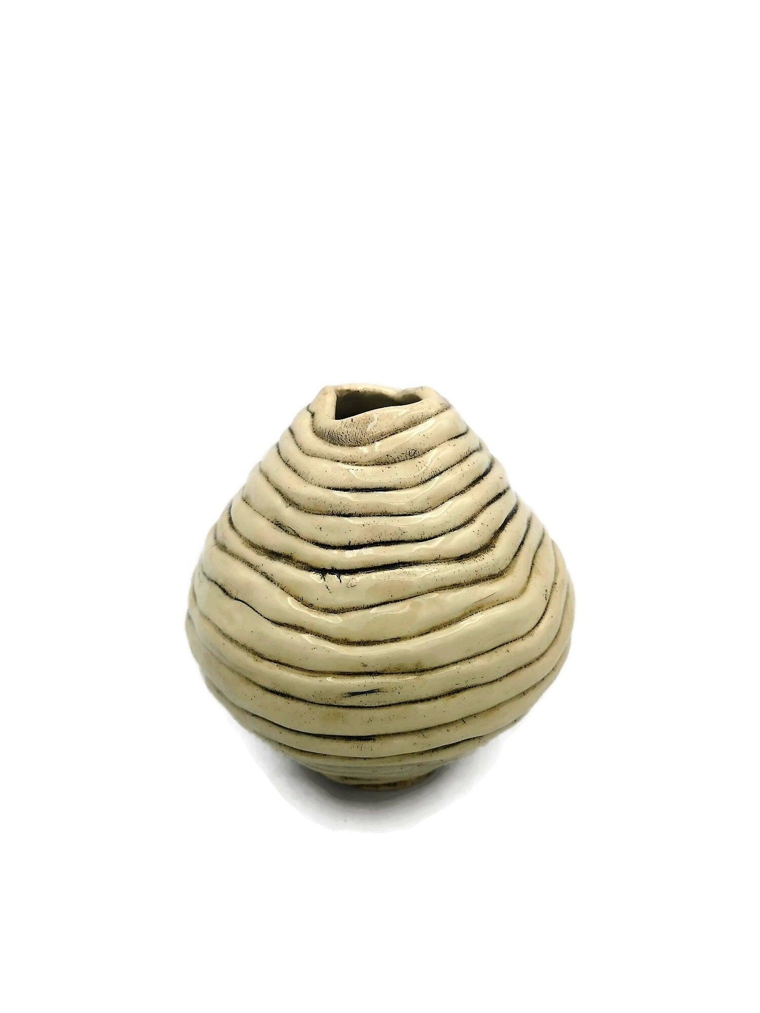1pc Blue Handmade Ceramic Small Vase Irregular Shaped Pottery Abstract Sculpture Ceramic Vessel Best Sellers Mom Birthday Gift From Daughter - Ceramica Ana Rafael