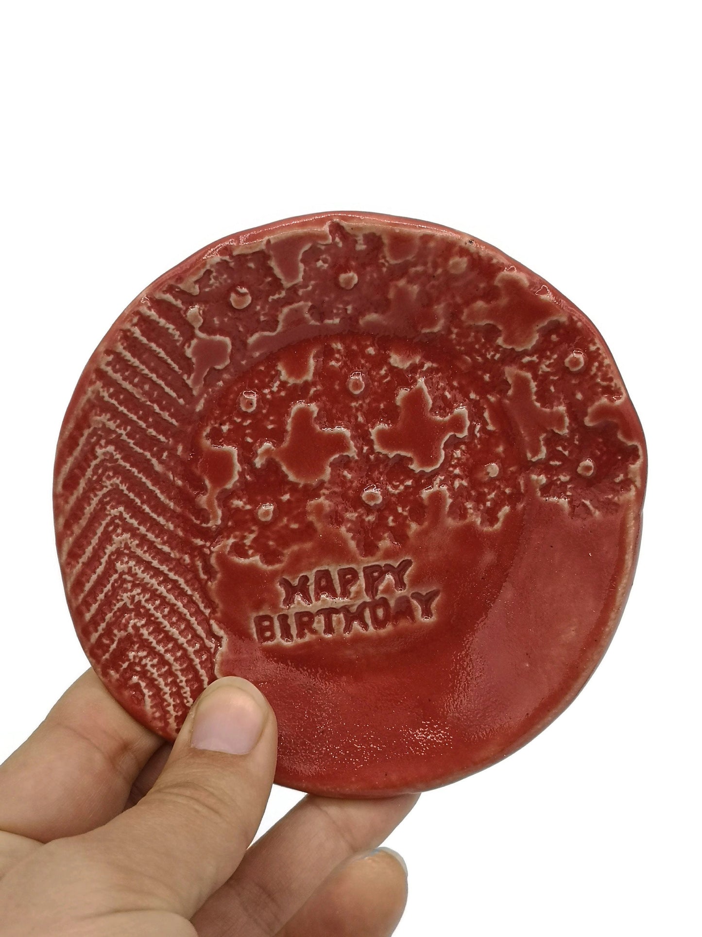 Ring Holder Dish, Key Dish, Best Gifts For Her, Happy Birthday Plate, Small Ring Tray Mom Birthday Gift From Daughter - Ceramica Ana Rafael