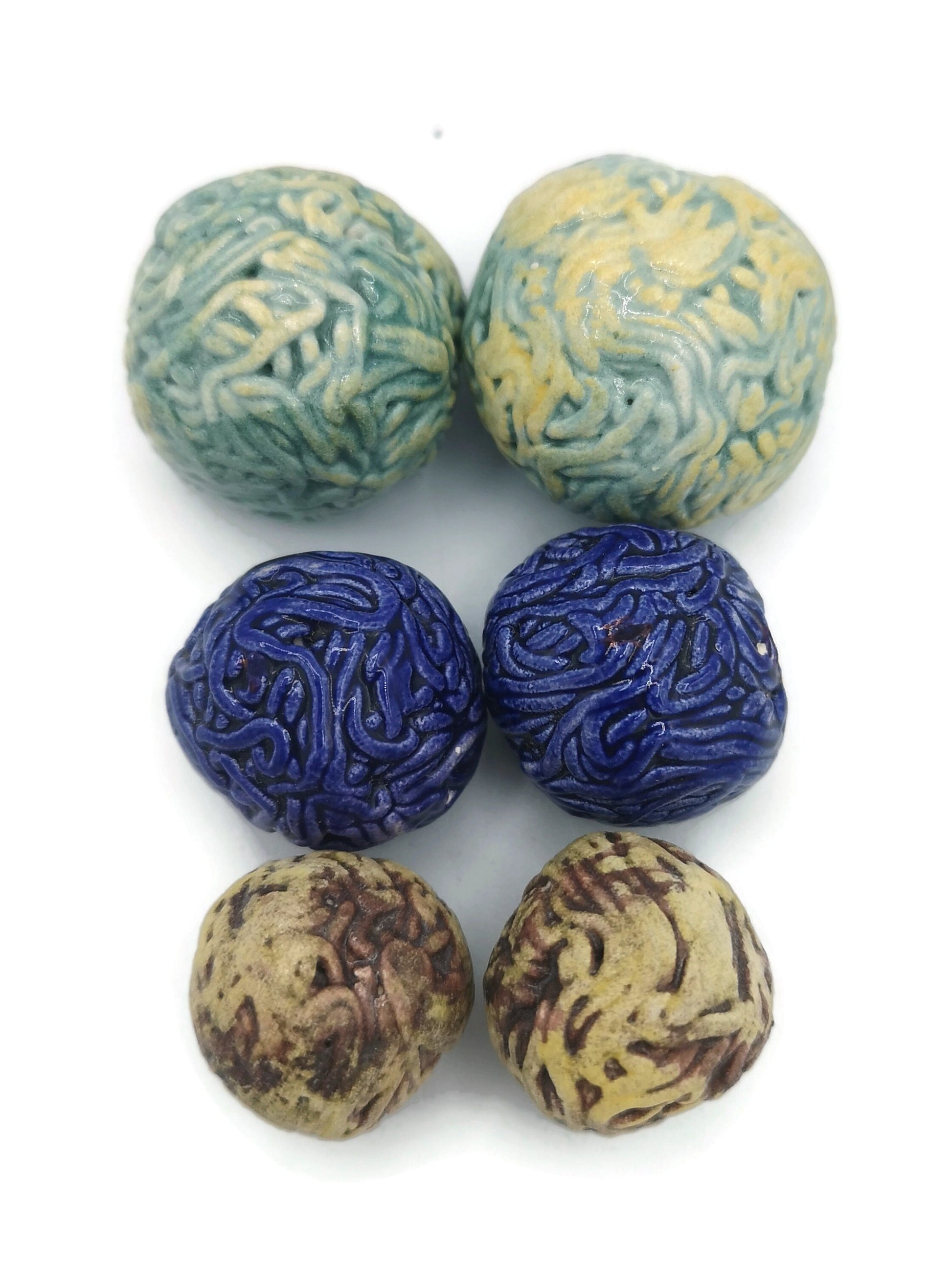 FLATBACK CABOCHON, CERAMIC Jewelry, Cute Cabochons, Set of 6 Assorted Cabochons, No Hole Beads For Decorating, Unique Gift For Mom - Ceramica Ana Rafael