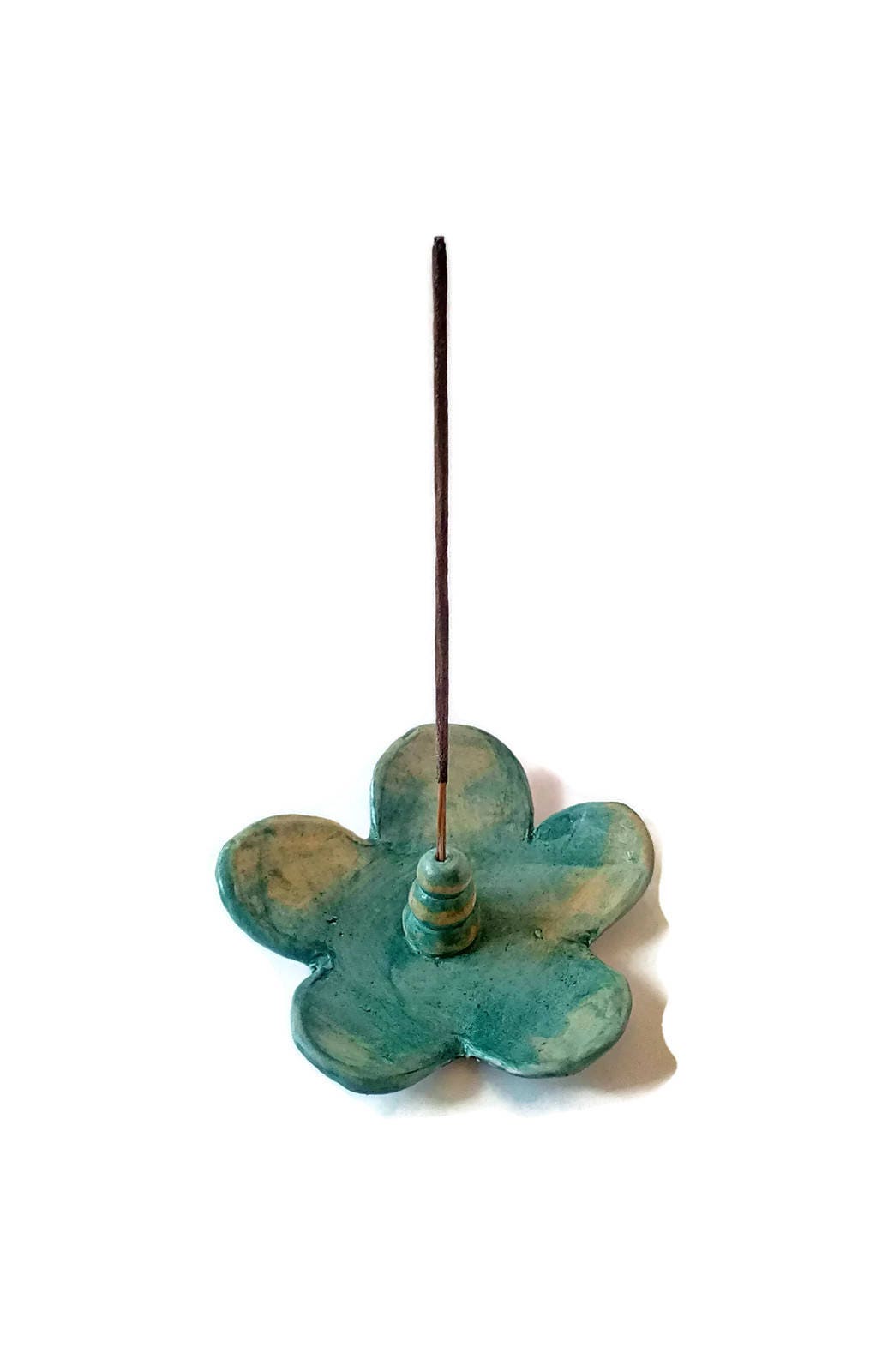CLAY INCENSE HOLDER, Handmade Ceramic Incense Stick Holder, Flower Shaped Incense Burner, Smudge Stick Holder, Incense Ash Catcher - Ceramica Ana Rafael