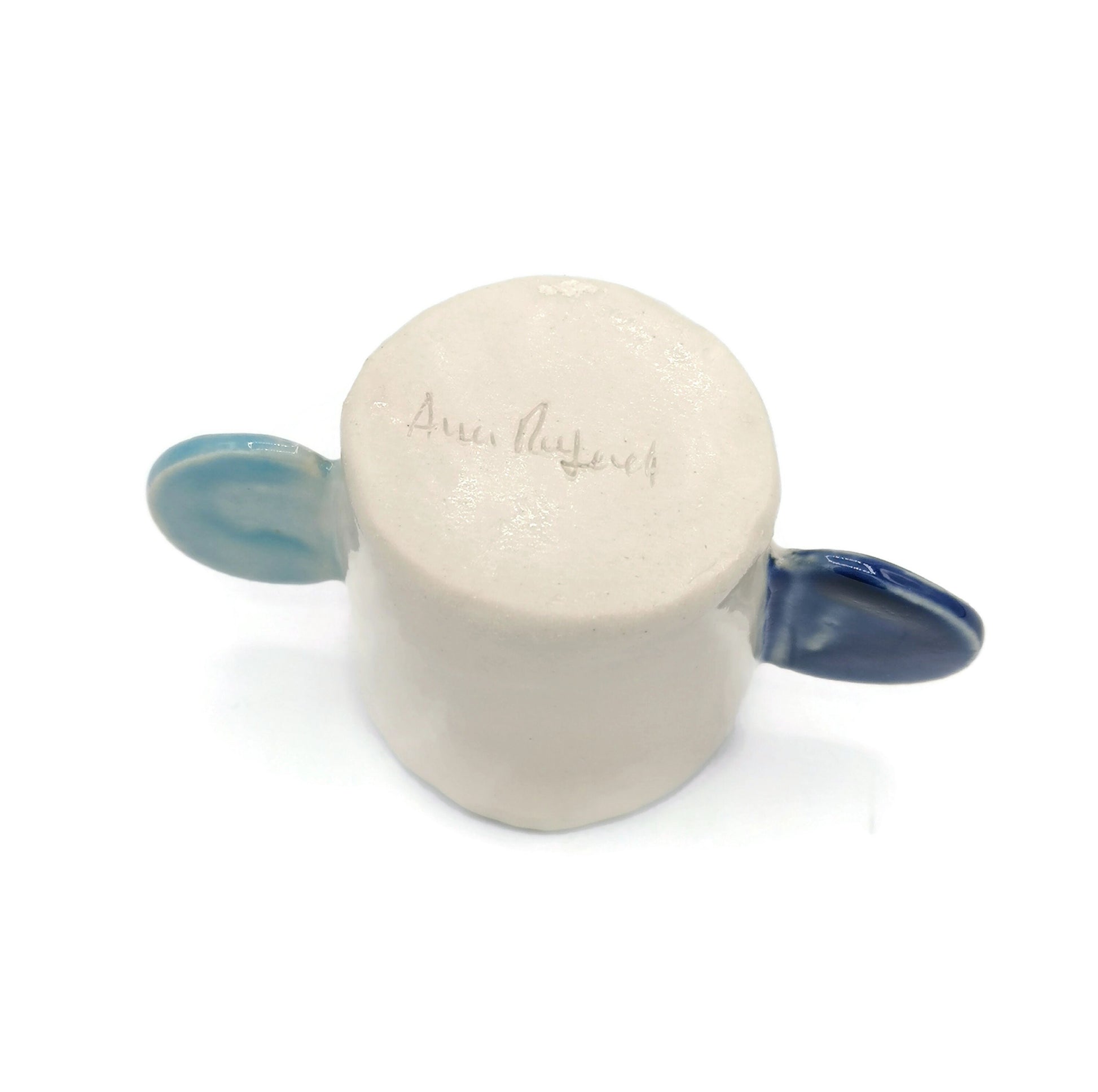 Blue Handmade Ceramic Espresso Cup, Funny Shot Glass Best Friend Gift For Him, Pottery Mug Father In Law Gift, Coffee Lover Gift - Ceramica Ana Rafael