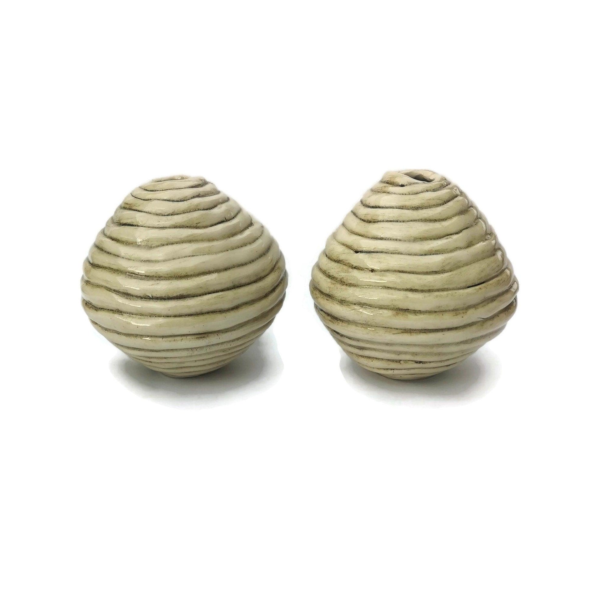 1Pc Handmade Ceramic Beads, Giant Macrame Beads 12cm/4.7in Diameter, Textured Round Ball Ornaments Large Hole Beads, Clay Beads - Ceramica Ana Rafael
