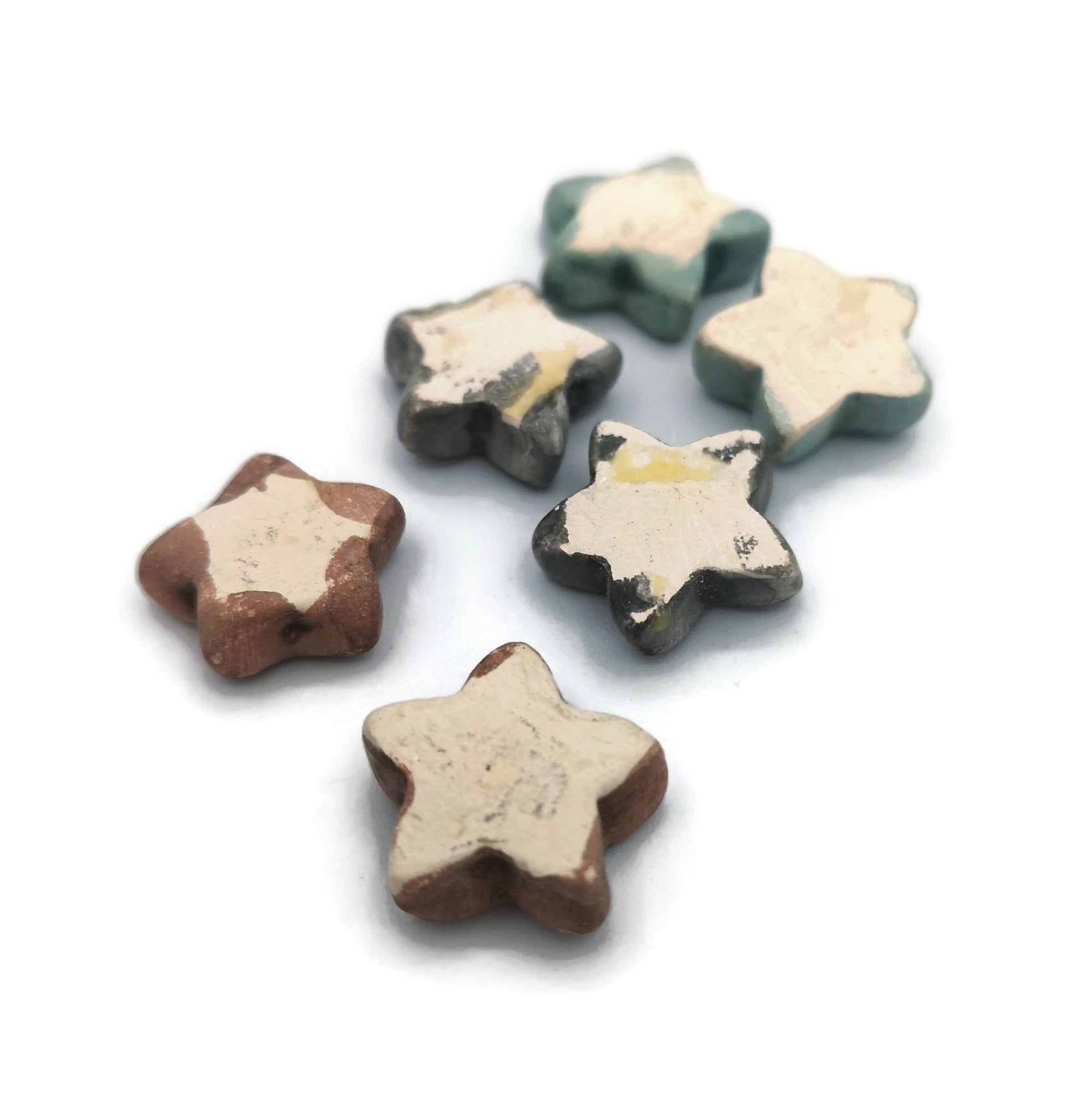 CUTE CABOCHONS, CERAMIC Jewelry, Assorted Cabochons, Set of 6 20mm Flatback Decorative No Hole Beads, Unique Gift For Mom - Ceramica Ana Rafael