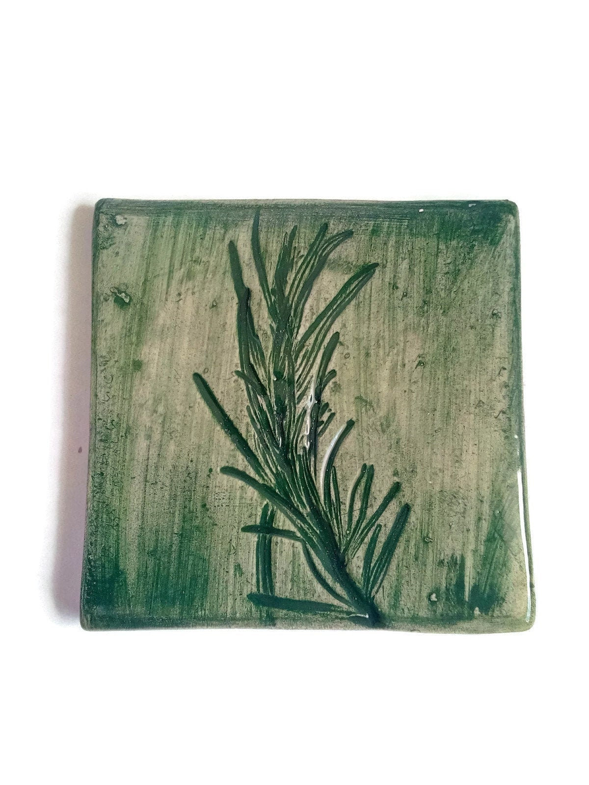 Portuguese ceramic tile for backsplash, plant tiles for table, small square tile, birthday gifts for plant lover, plant mom gift - Ceramica Ana Rafael